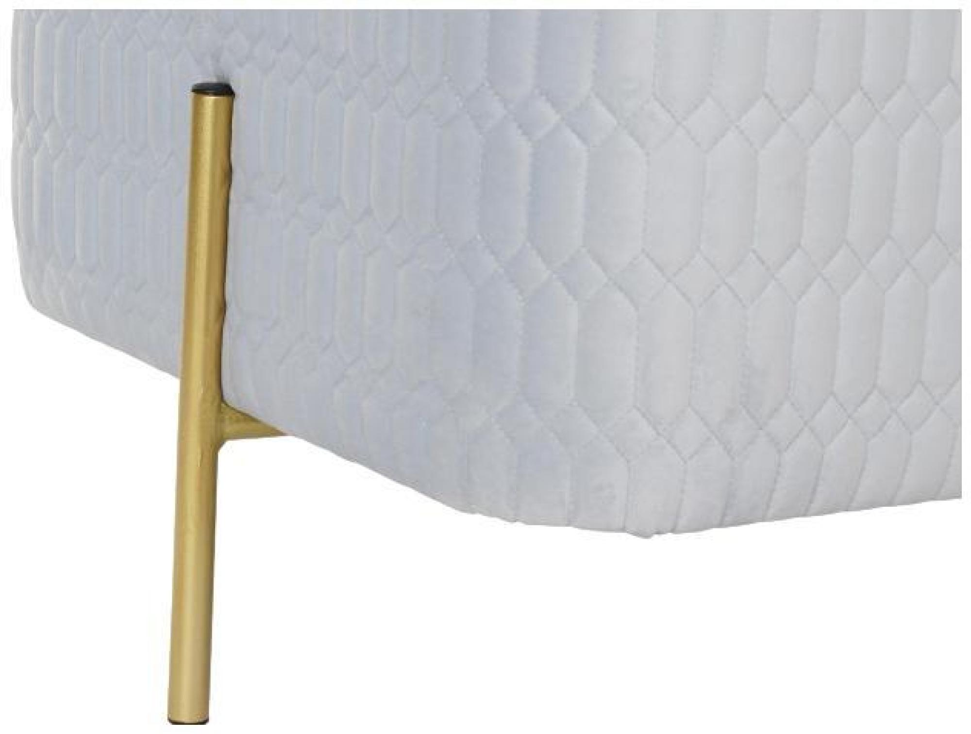 Product photograph of Sky Blue Fabric Bench With Gold Legs from Choice Furniture Superstore.