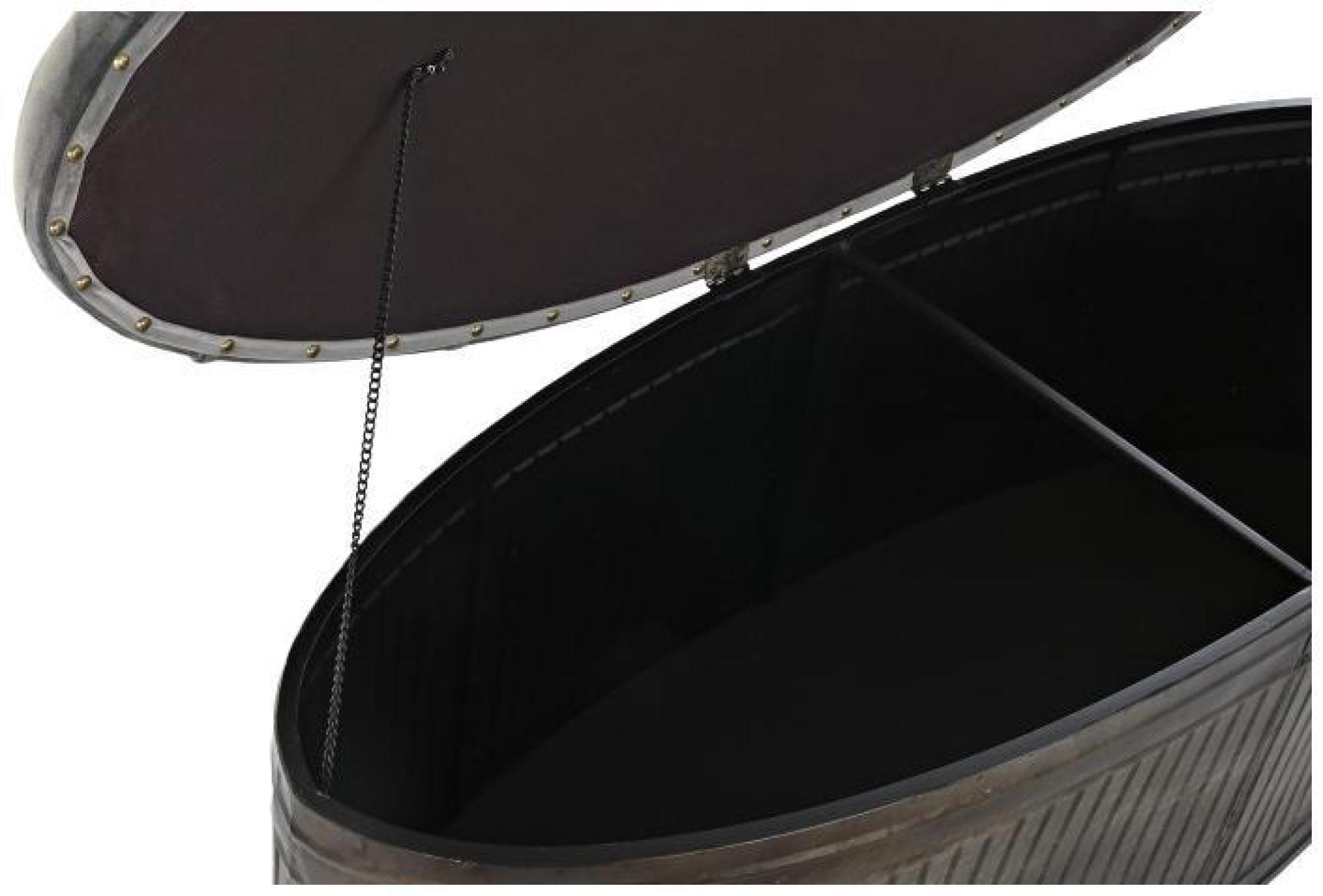 Product photograph of Quinn Grey Fabric And Metal Oval Ottoman Bench from Choice Furniture Superstore.