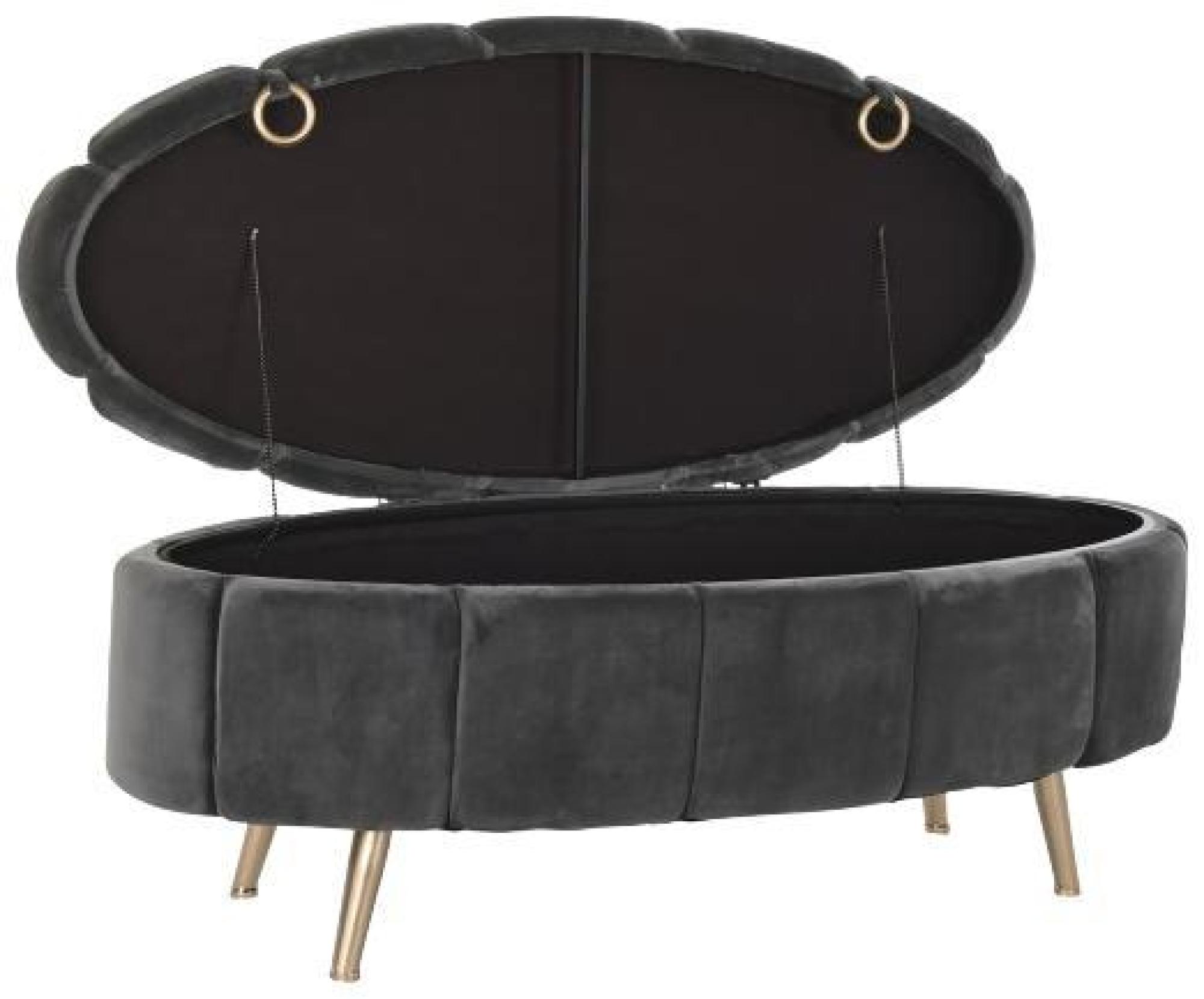 Product photograph of Quinn Grey Fabric Oval Ottoman Bench from Choice Furniture Superstore.
