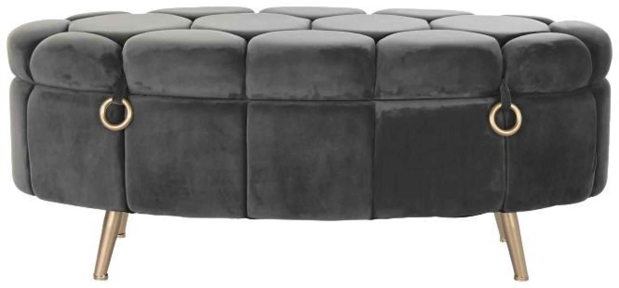 Product photograph of Quinn Grey Fabric Oval Ottoman Bench from Choice Furniture Superstore.