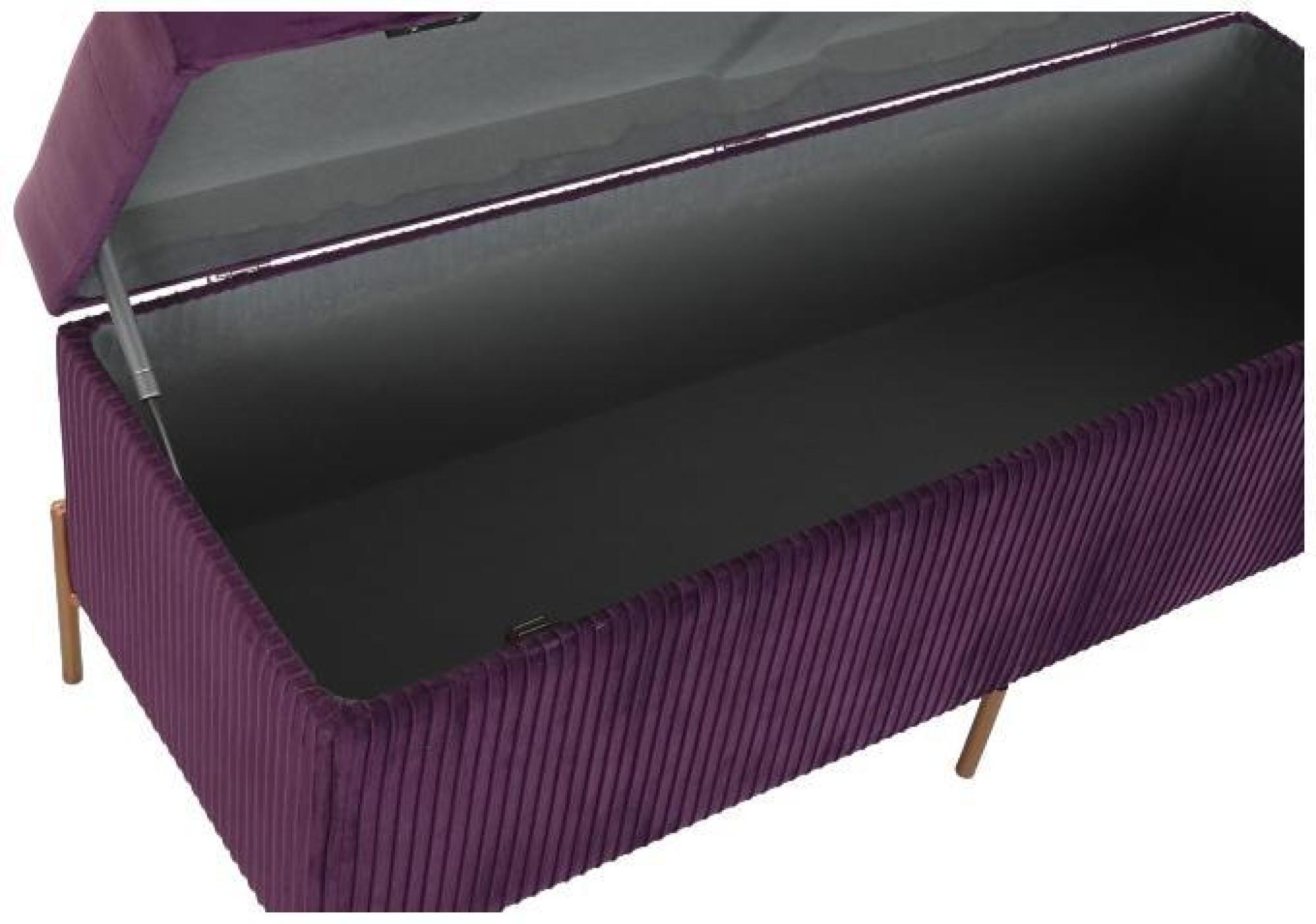 Product photograph of Purple Velvet Fabric Ottoman Bench from Choice Furniture Superstore.