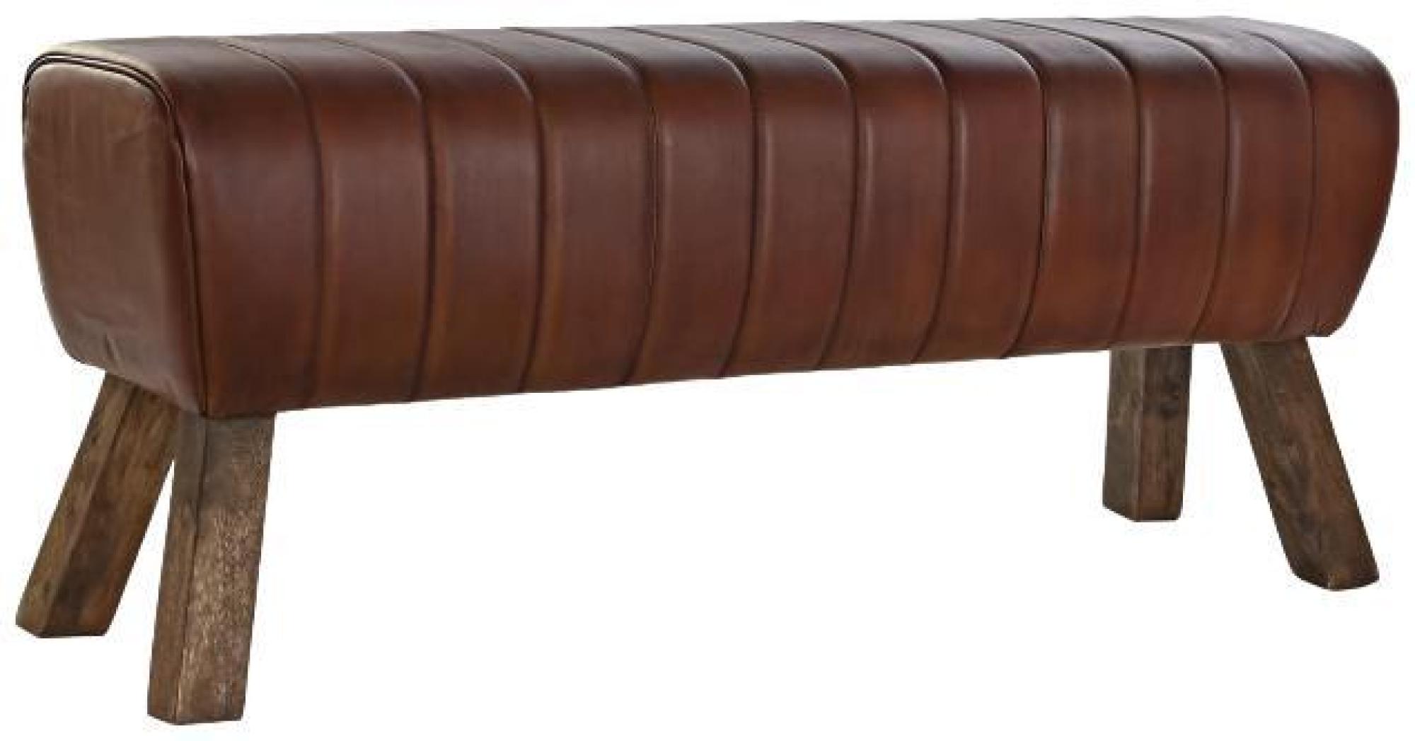 Product photograph of Brown Leather Footstool from Choice Furniture Superstore.
