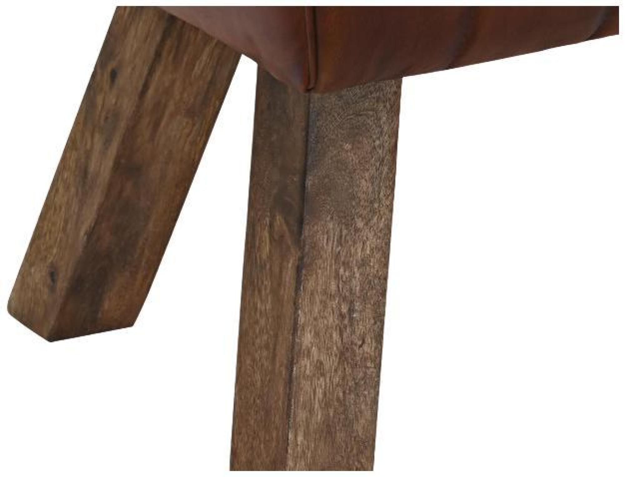Product photograph of Brown Leather Footstool from Choice Furniture Superstore.