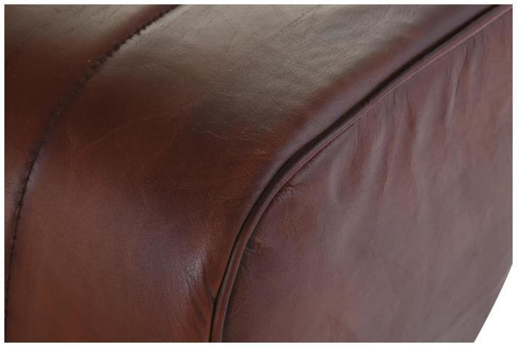 Product photograph of Brown Leather Footstool from Choice Furniture Superstore.