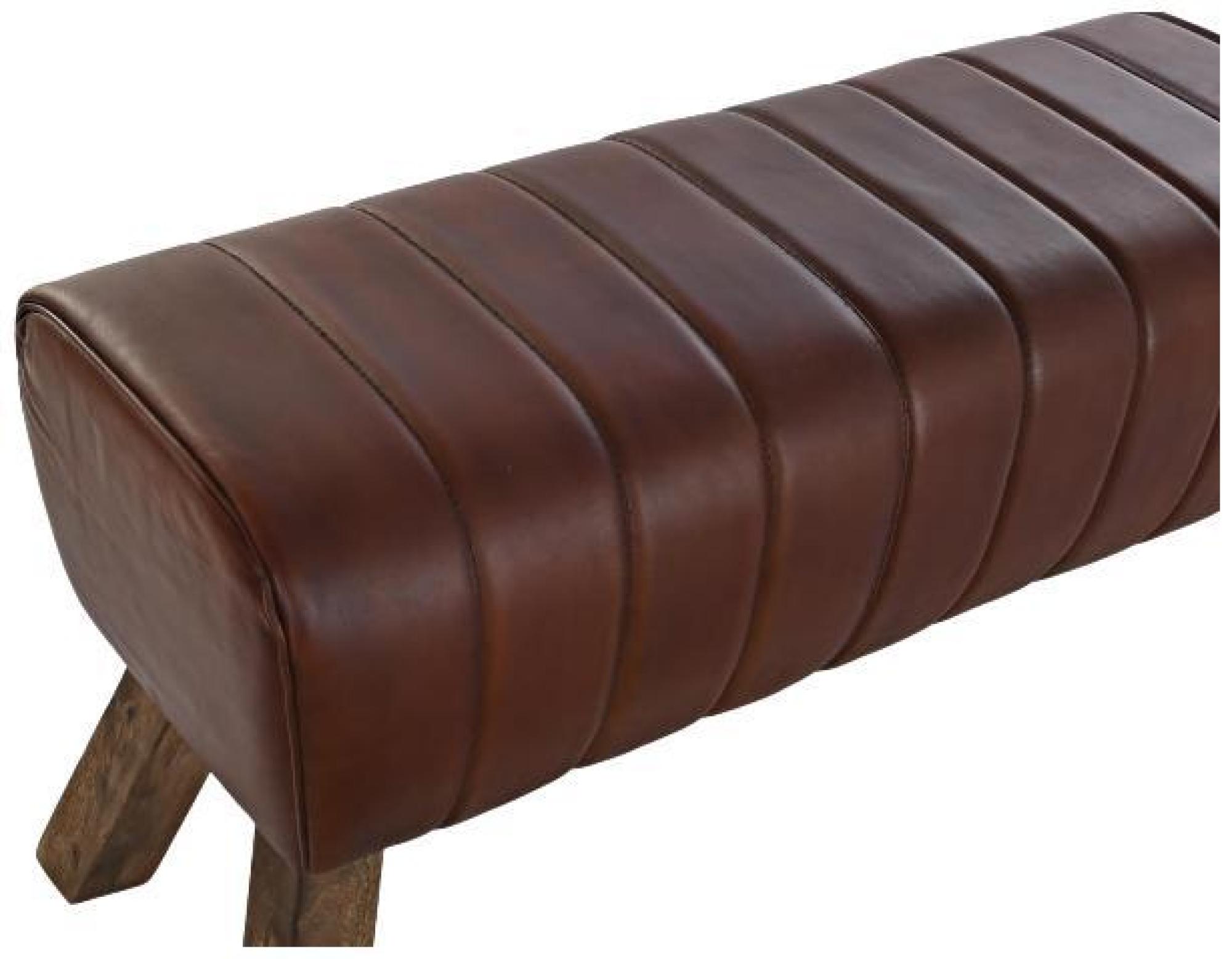 Product photograph of Brown Leather Footstool from Choice Furniture Superstore.
