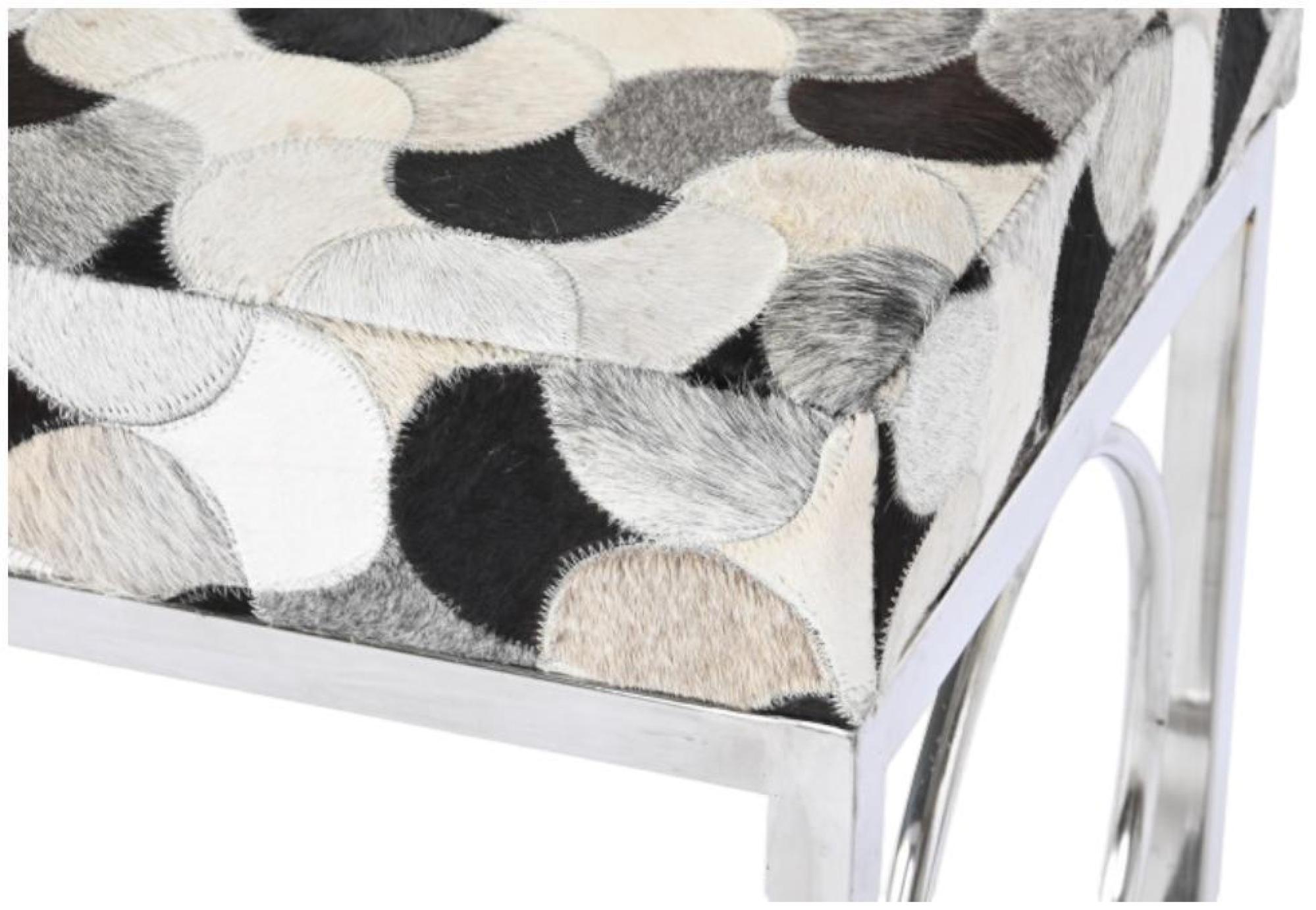 Product photograph of Seoni White Goat Skin Bench from Choice Furniture Superstore.