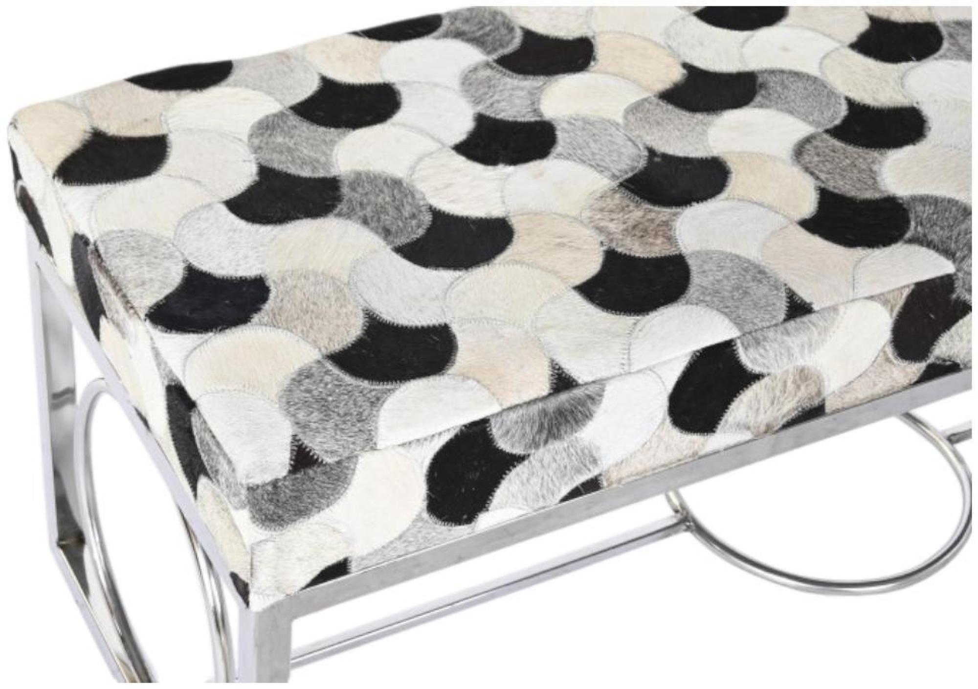 Product photograph of Seoni White Goat Skin Bench from Choice Furniture Superstore.