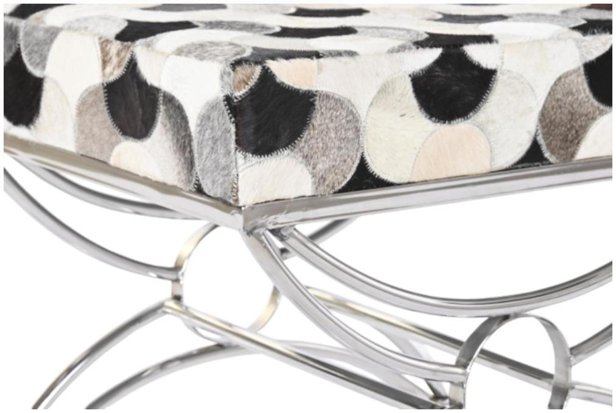 Product photograph of Seoni White Goat Skin Stool from Choice Furniture Superstore.