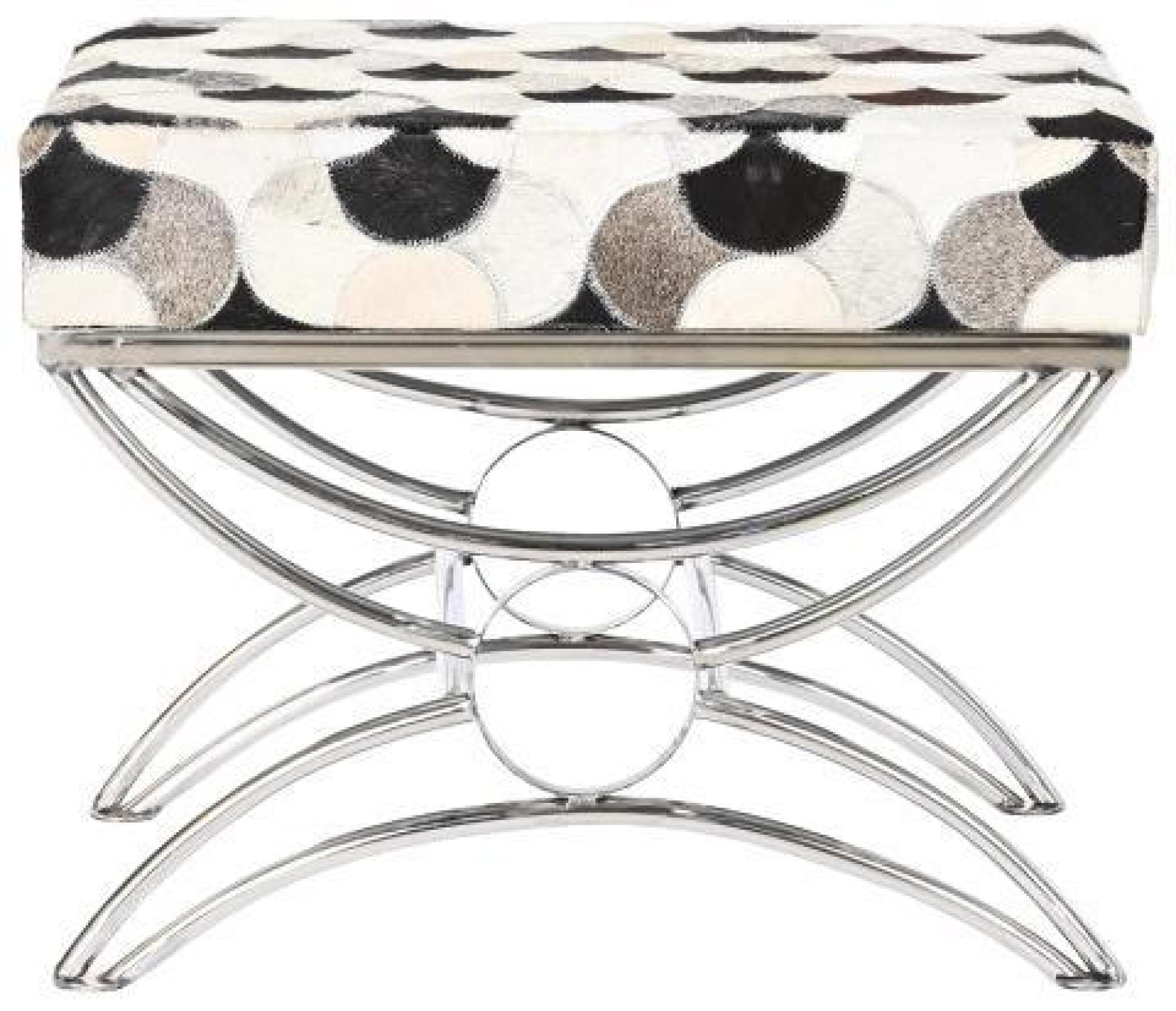 Product photograph of Seoni White Goat Skin Stool from Choice Furniture Superstore.