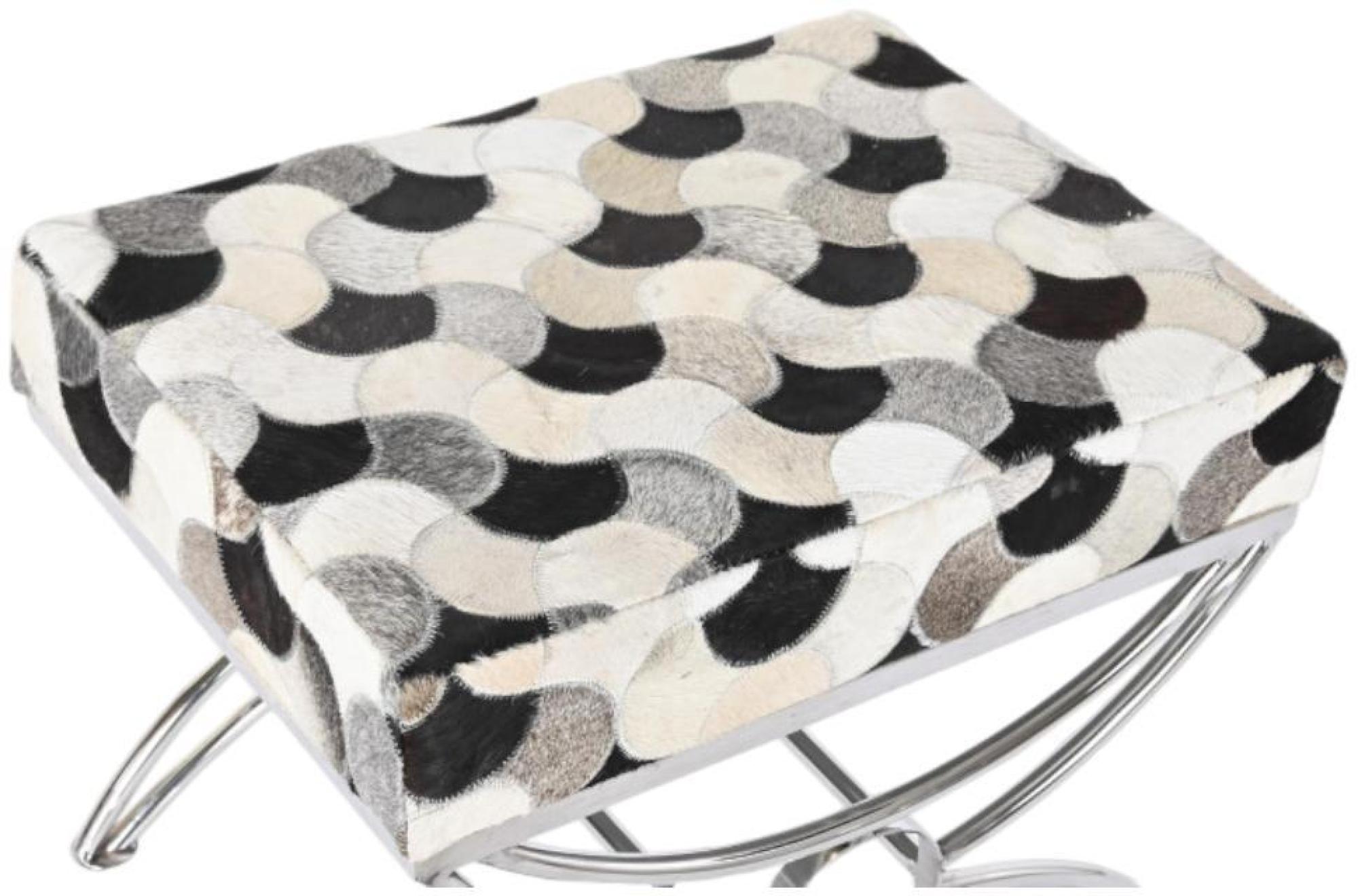 Product photograph of Seoni White Goat Skin Stool from Choice Furniture Superstore.