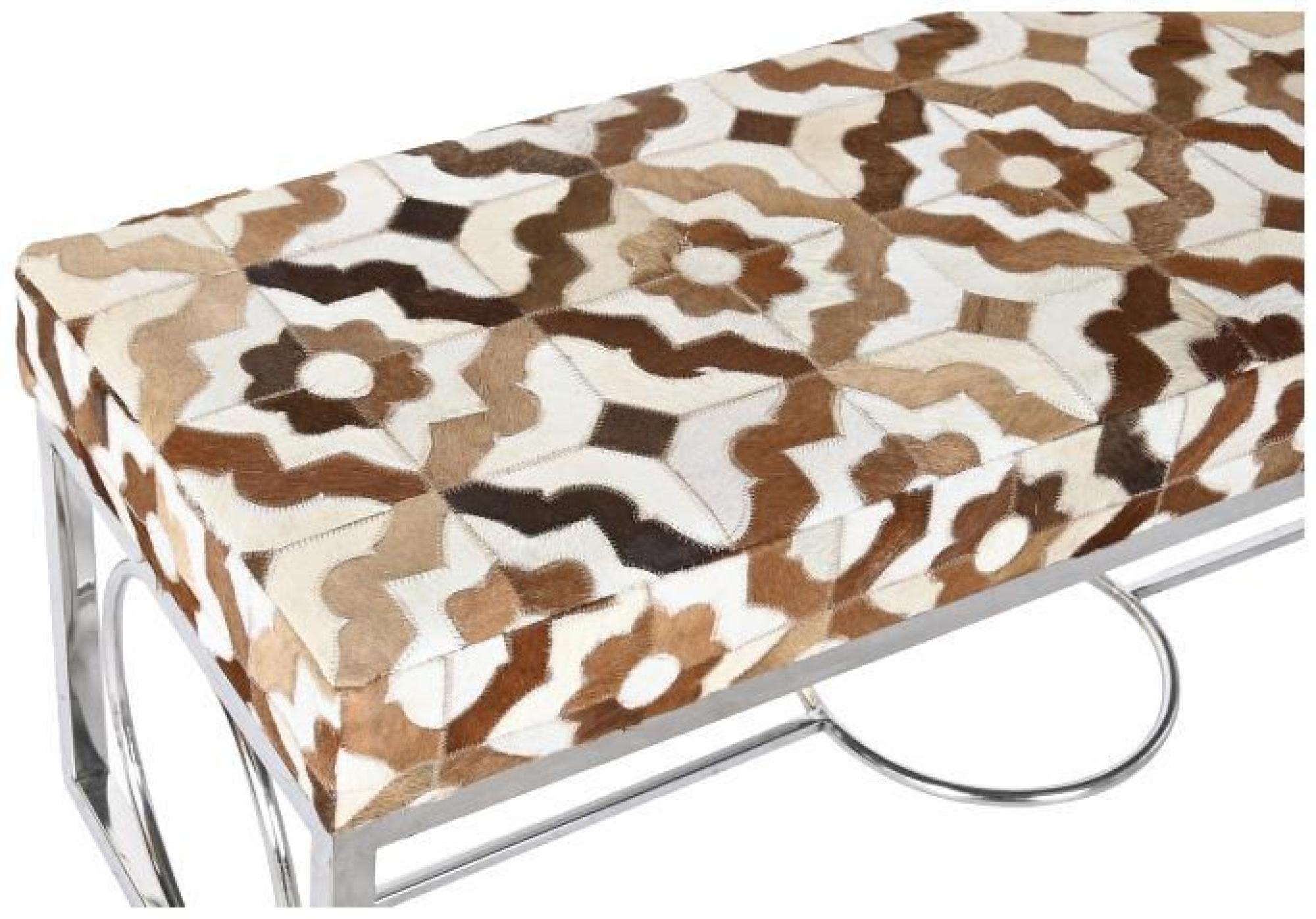 Product photograph of Seoni Light Brown Goat Skin Bench from Choice Furniture Superstore.