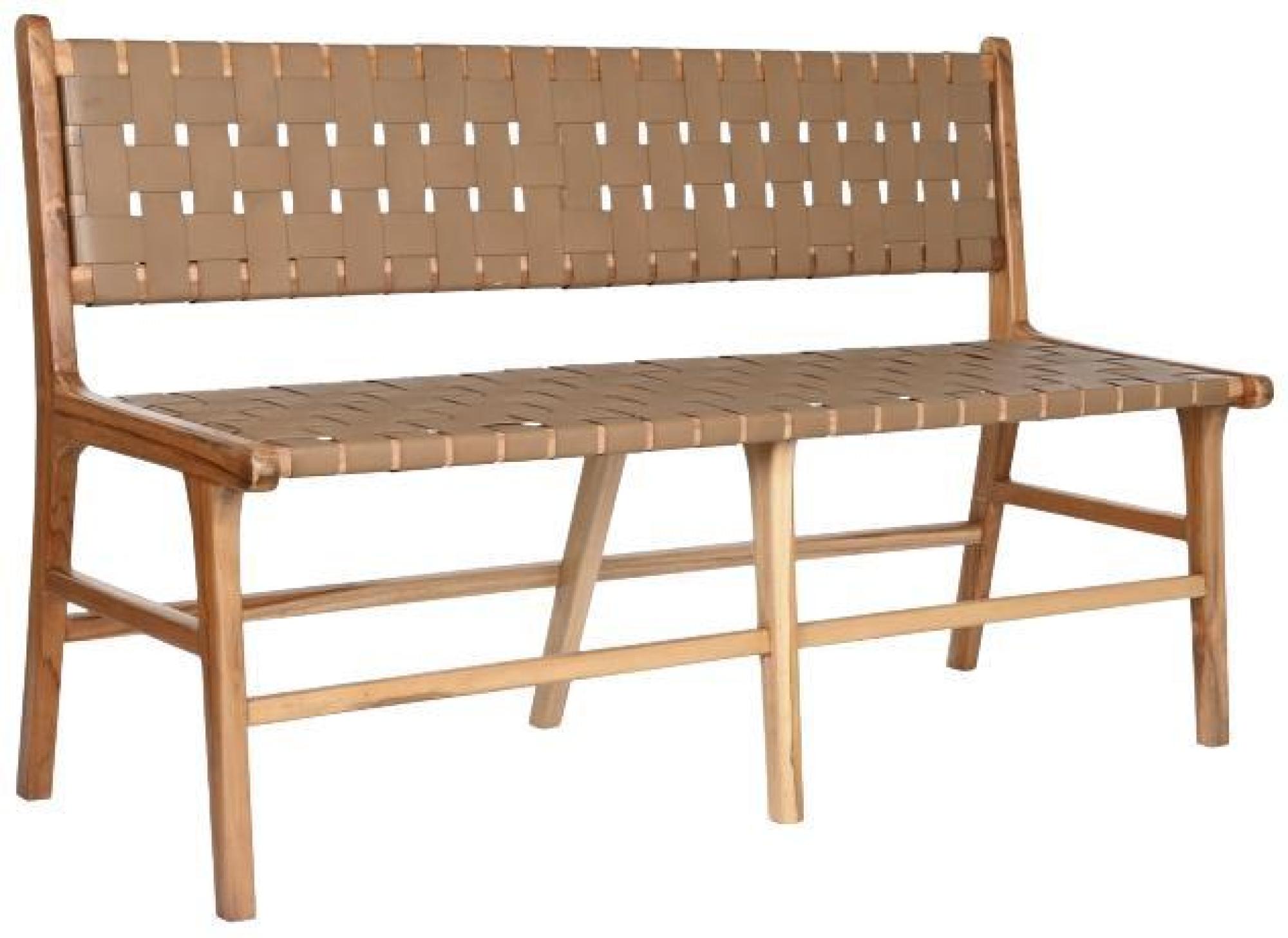 Product photograph of Beige And Natural Wood Bench from Choice Furniture Superstore.