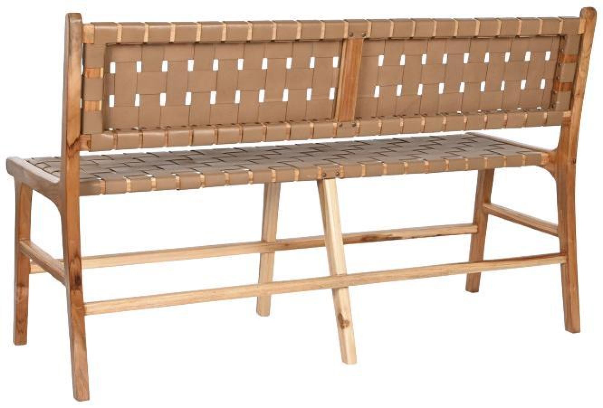 Product photograph of Beige And Natural Wood Bench from Choice Furniture Superstore.