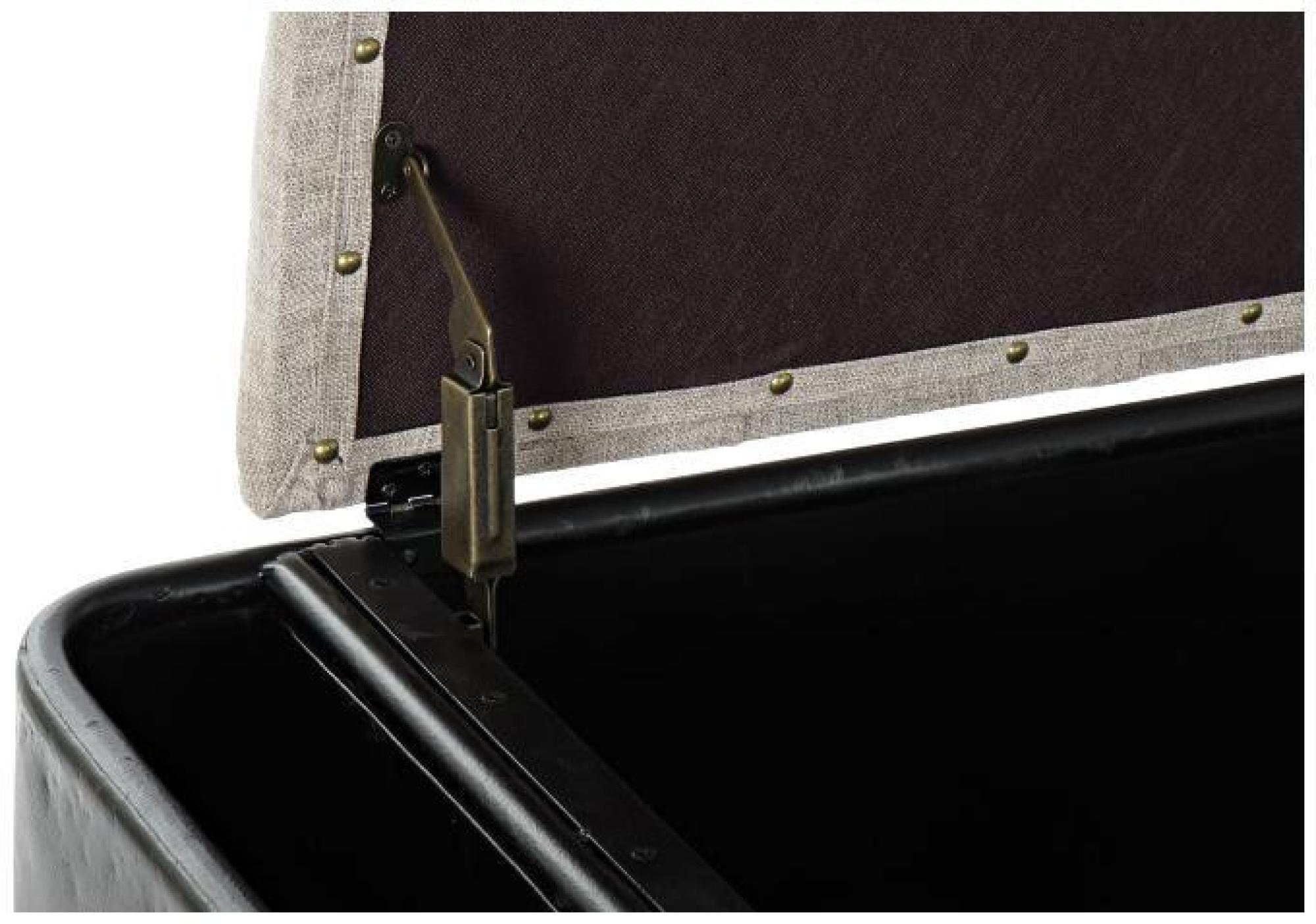 Product photograph of Vintage Black Metal Ottoman Bench from Choice Furniture Superstore.