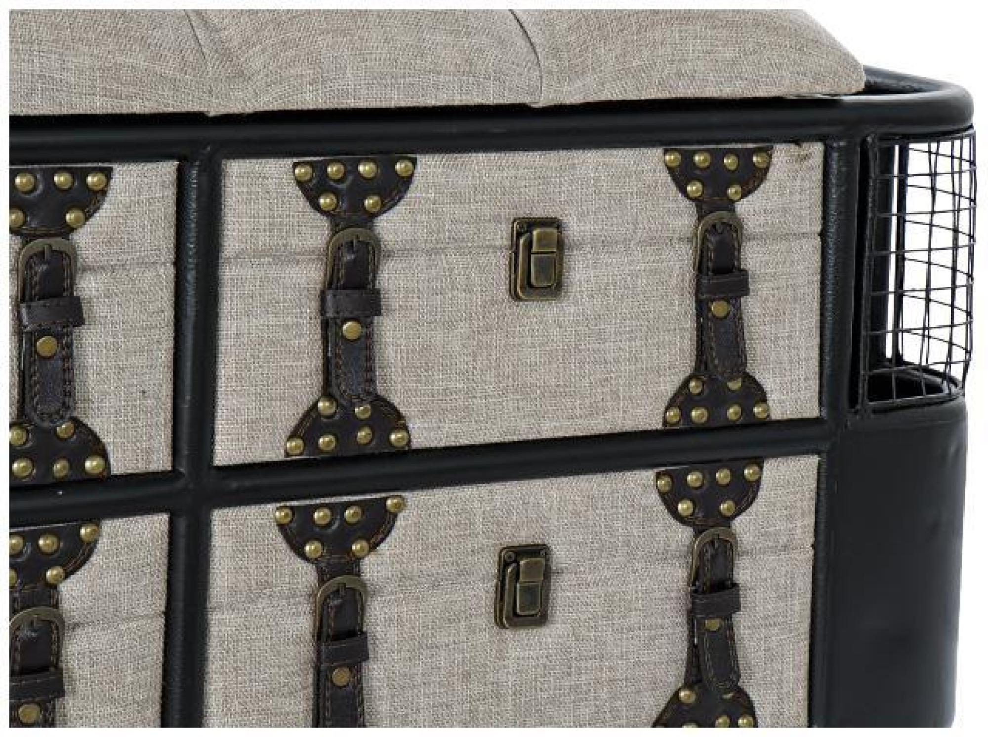 Product photograph of Vintage Black Metal Ottoman Bench from Choice Furniture Superstore.