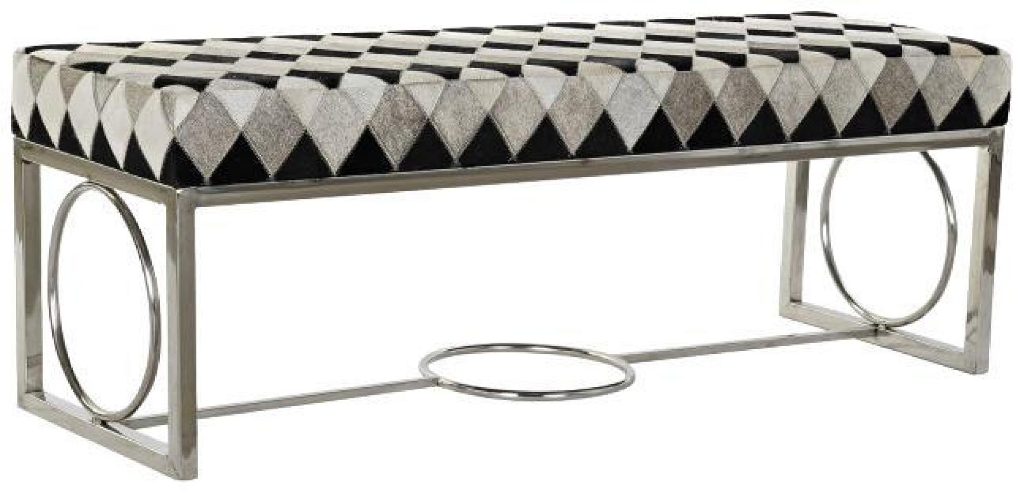 Product photograph of Seoni Grey Goat Skin Bench from Choice Furniture Superstore.