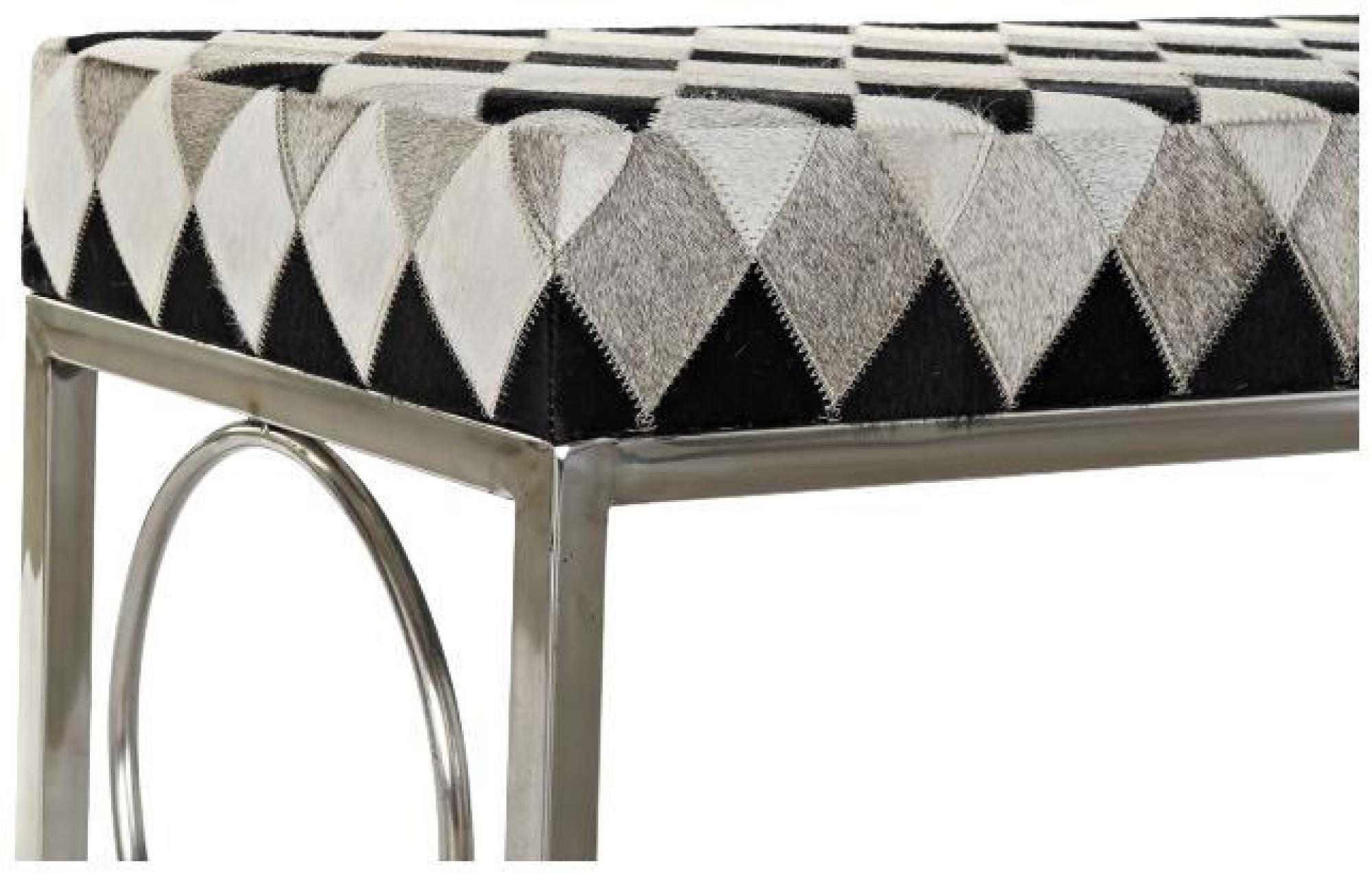 Product photograph of Seoni Grey Goat Skin Bench from Choice Furniture Superstore.