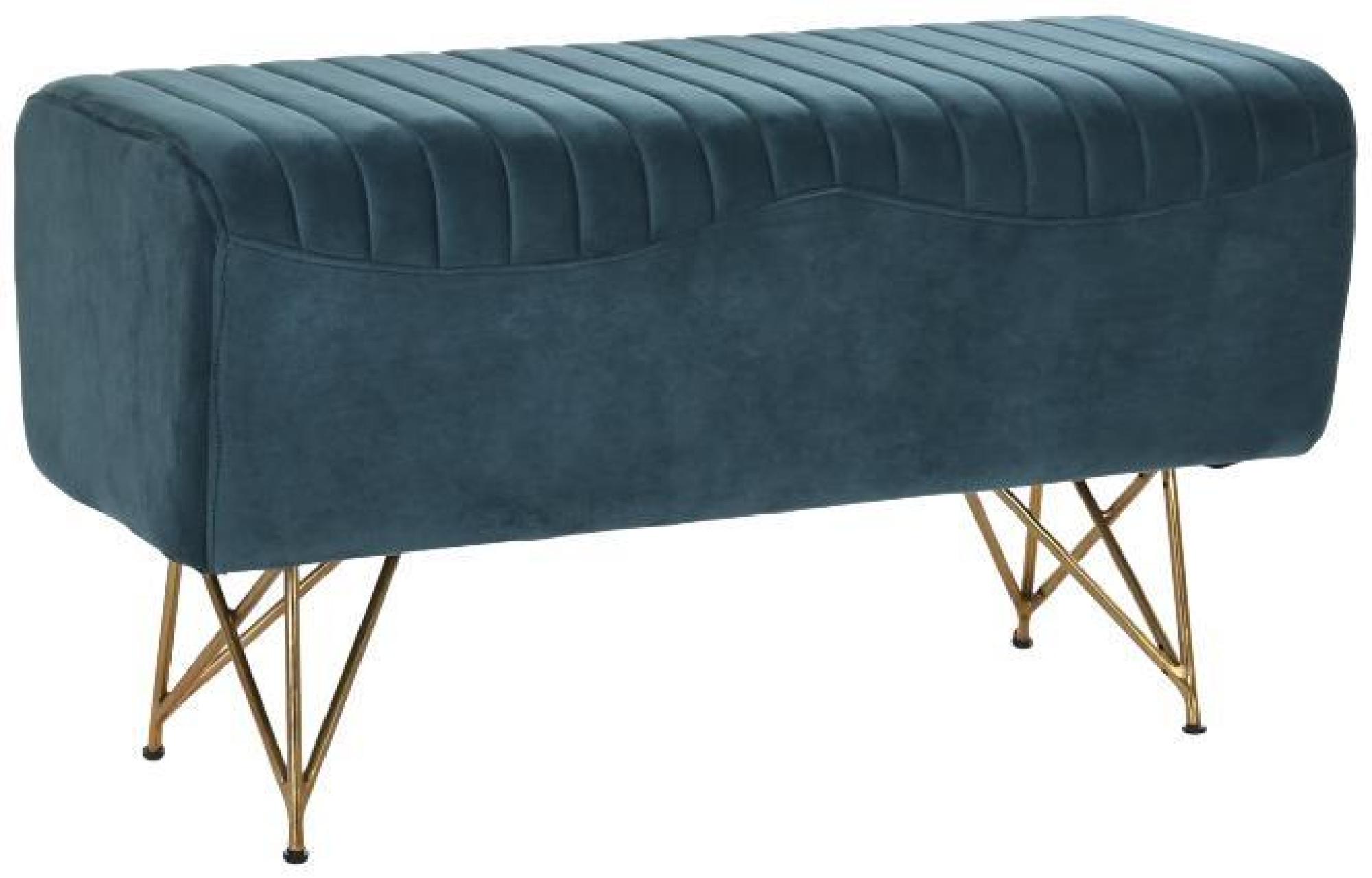 Product photograph of Bliss Turquoise Fabric Ottoman Bench from Choice Furniture Superstore.