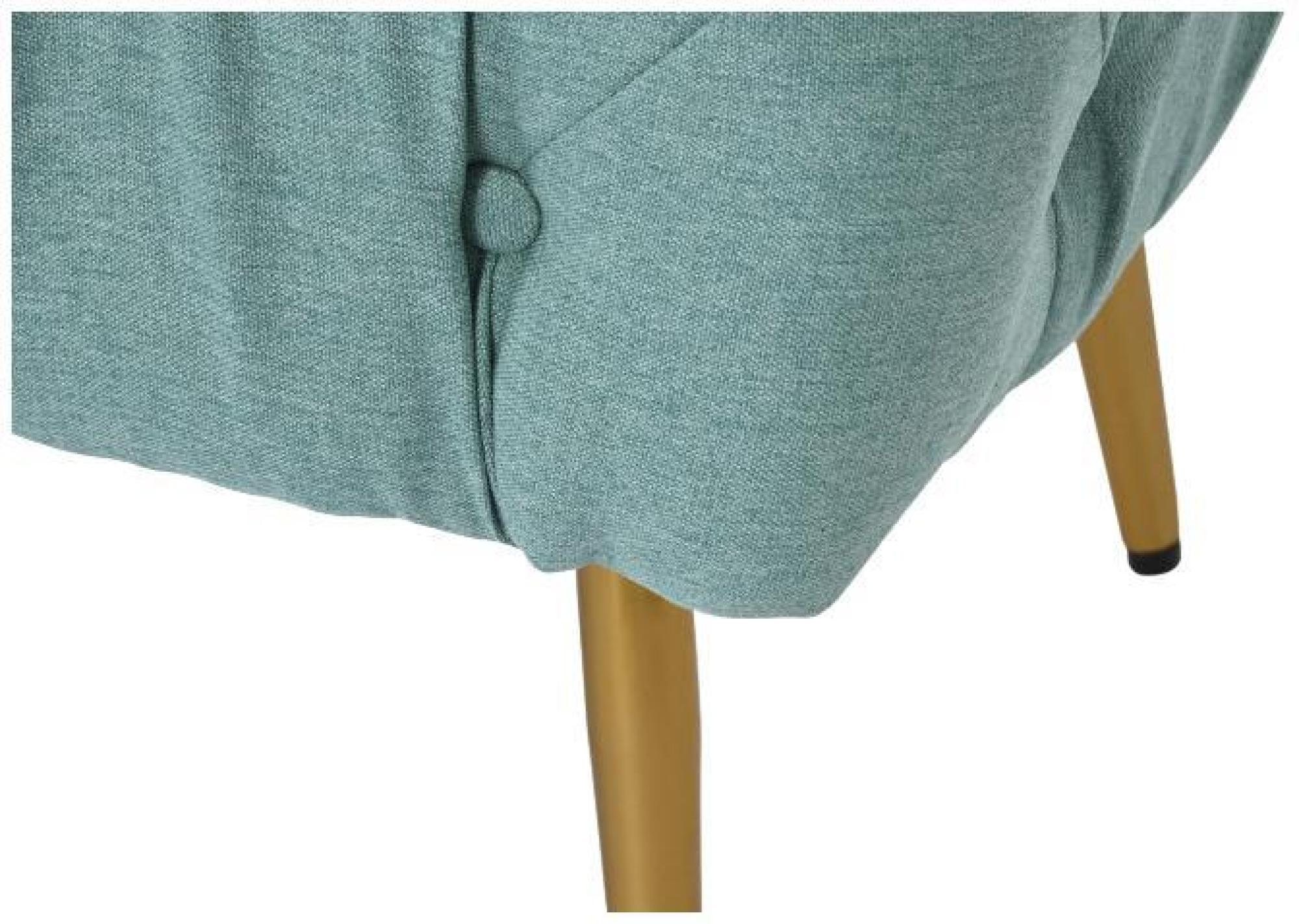 Product photograph of Glam Green Fabric Bench With Gold Legs from Choice Furniture Superstore.