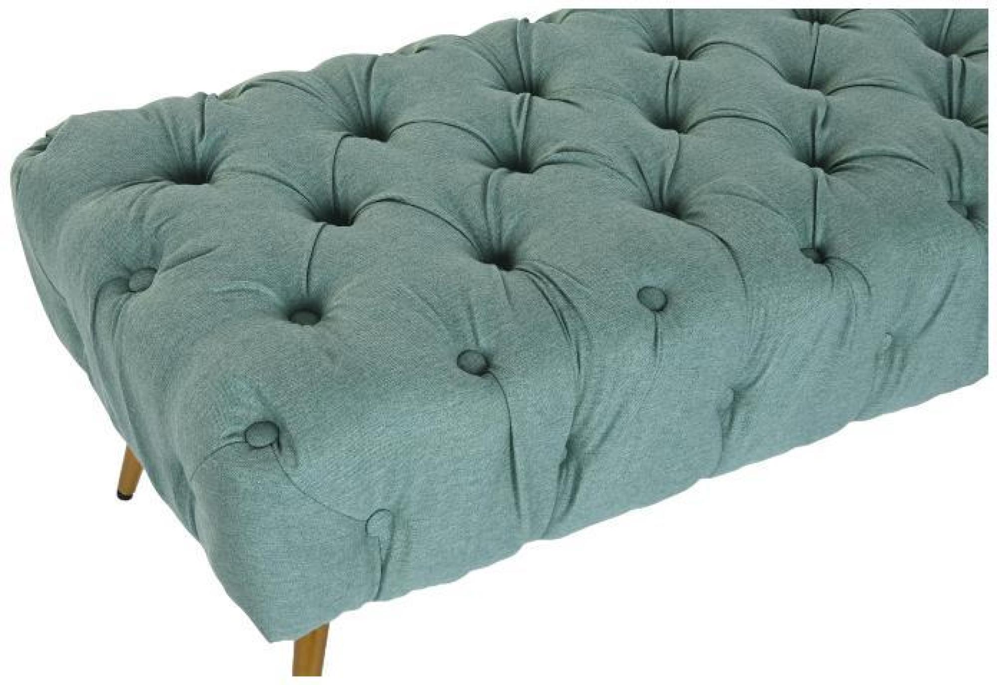 Product photograph of Glam Green Fabric Bench With Gold Legs from Choice Furniture Superstore.