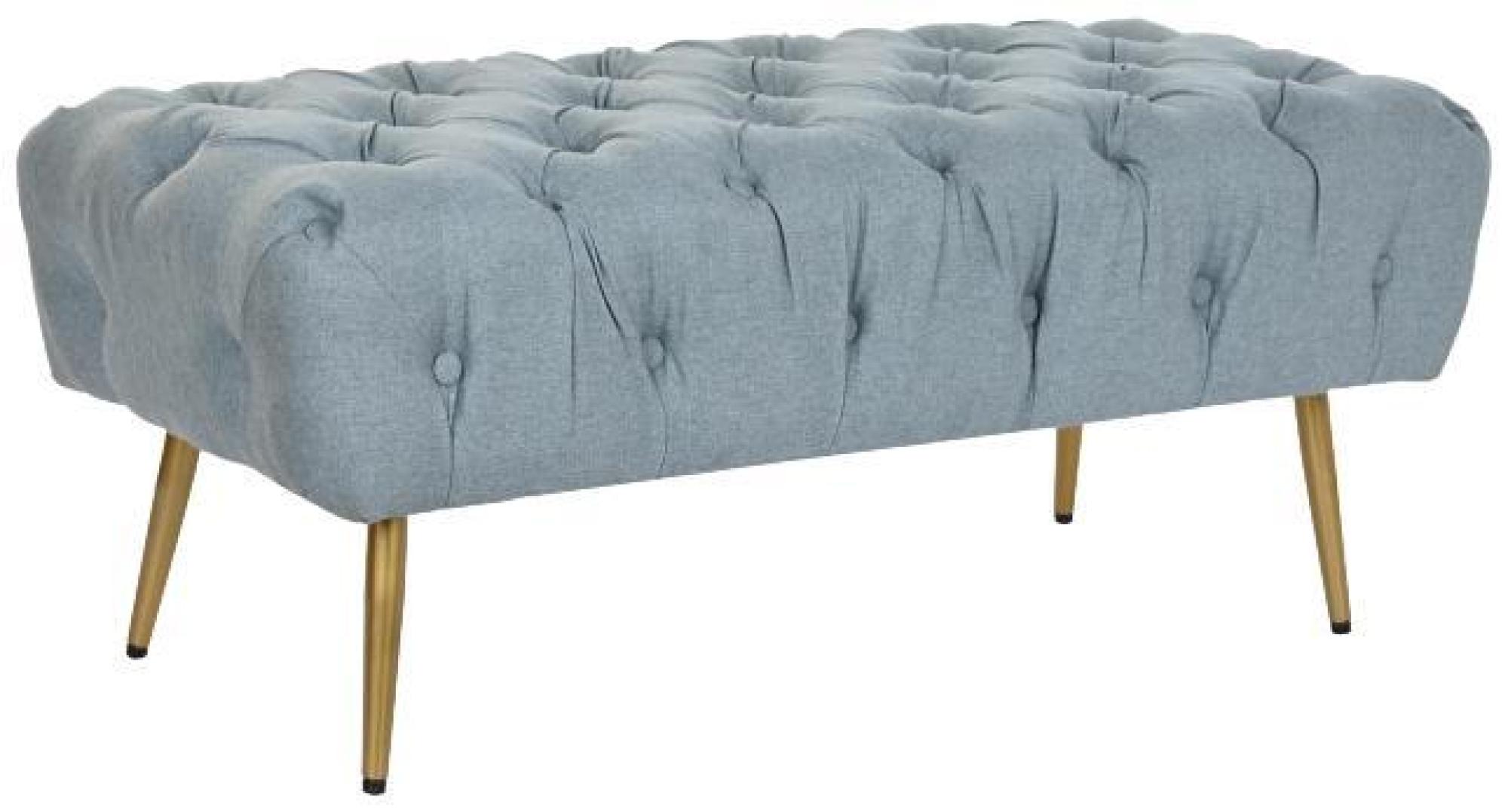 Product photograph of Glam Grey Fabric Bench With Gold Legs from Choice Furniture Superstore.