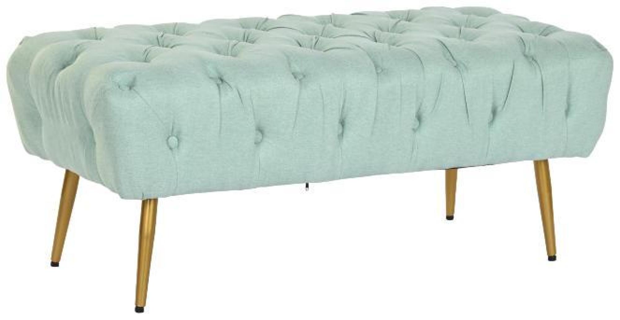 Product photograph of Glam Blue Fabric Bench With Gold Legs from Choice Furniture Superstore.