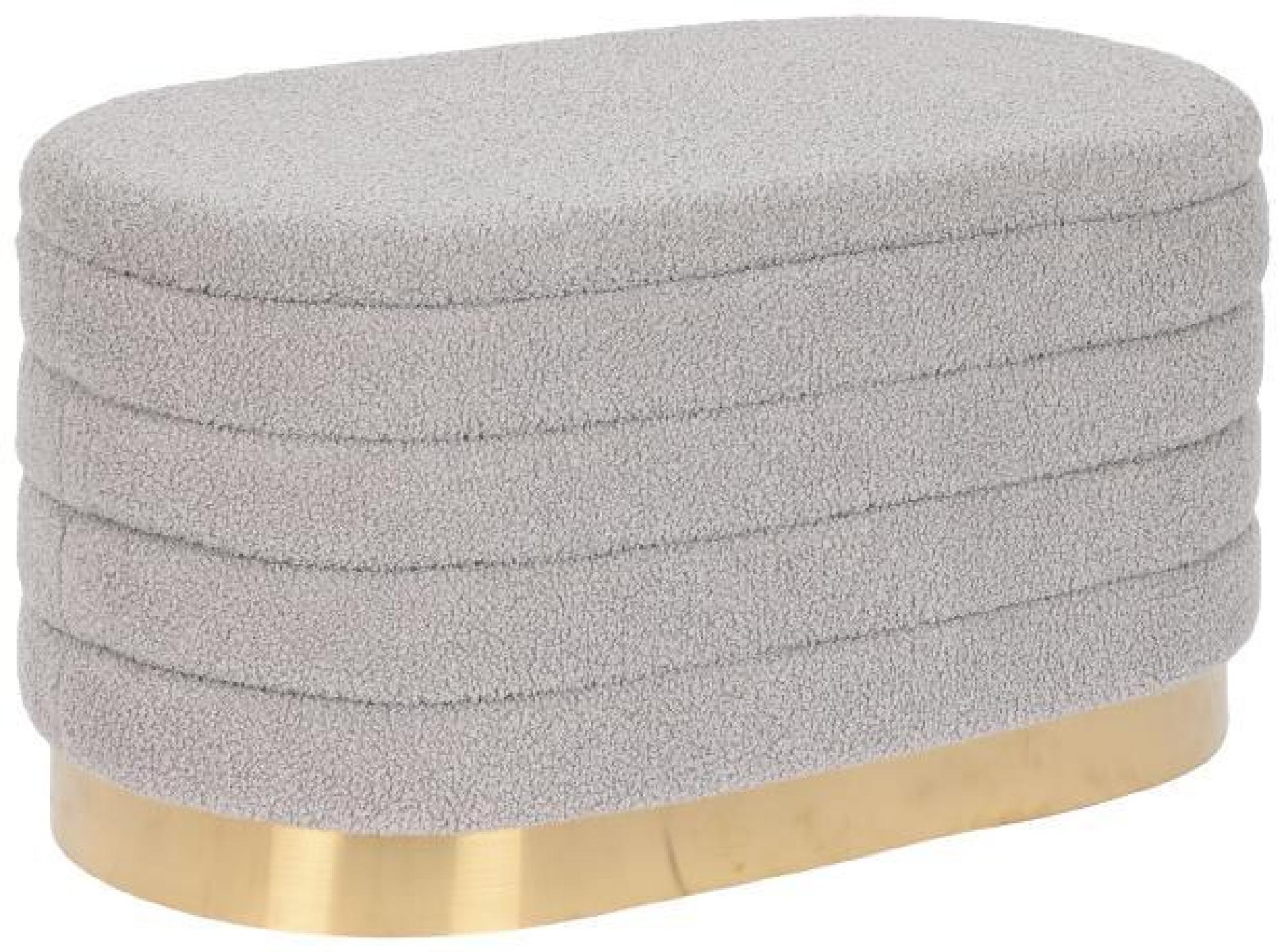 Product photograph of Light Grey And Golden Fabric Bench from Choice Furniture Superstore.