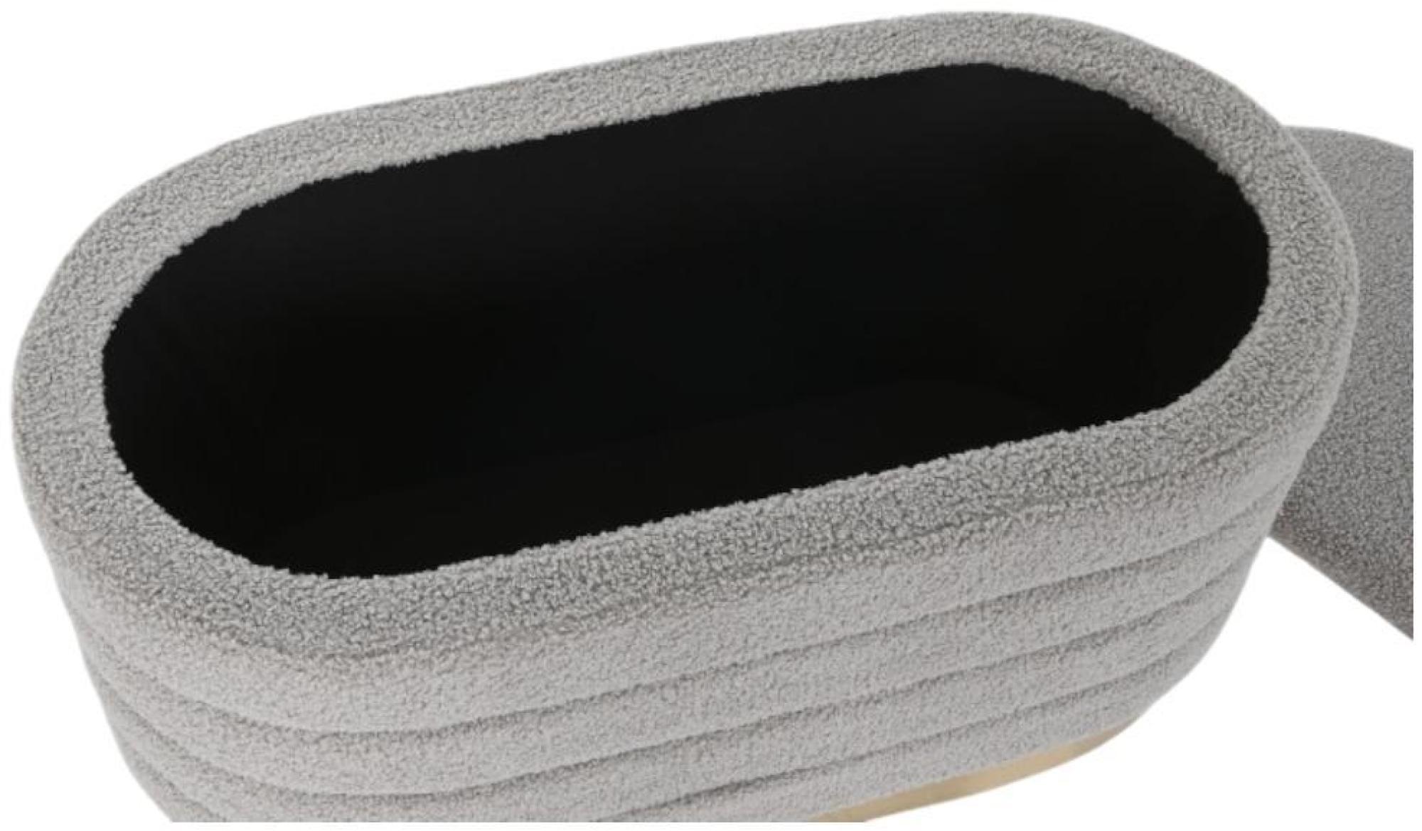 Product photograph of Light Grey And Golden Fabric Bench from Choice Furniture Superstore.