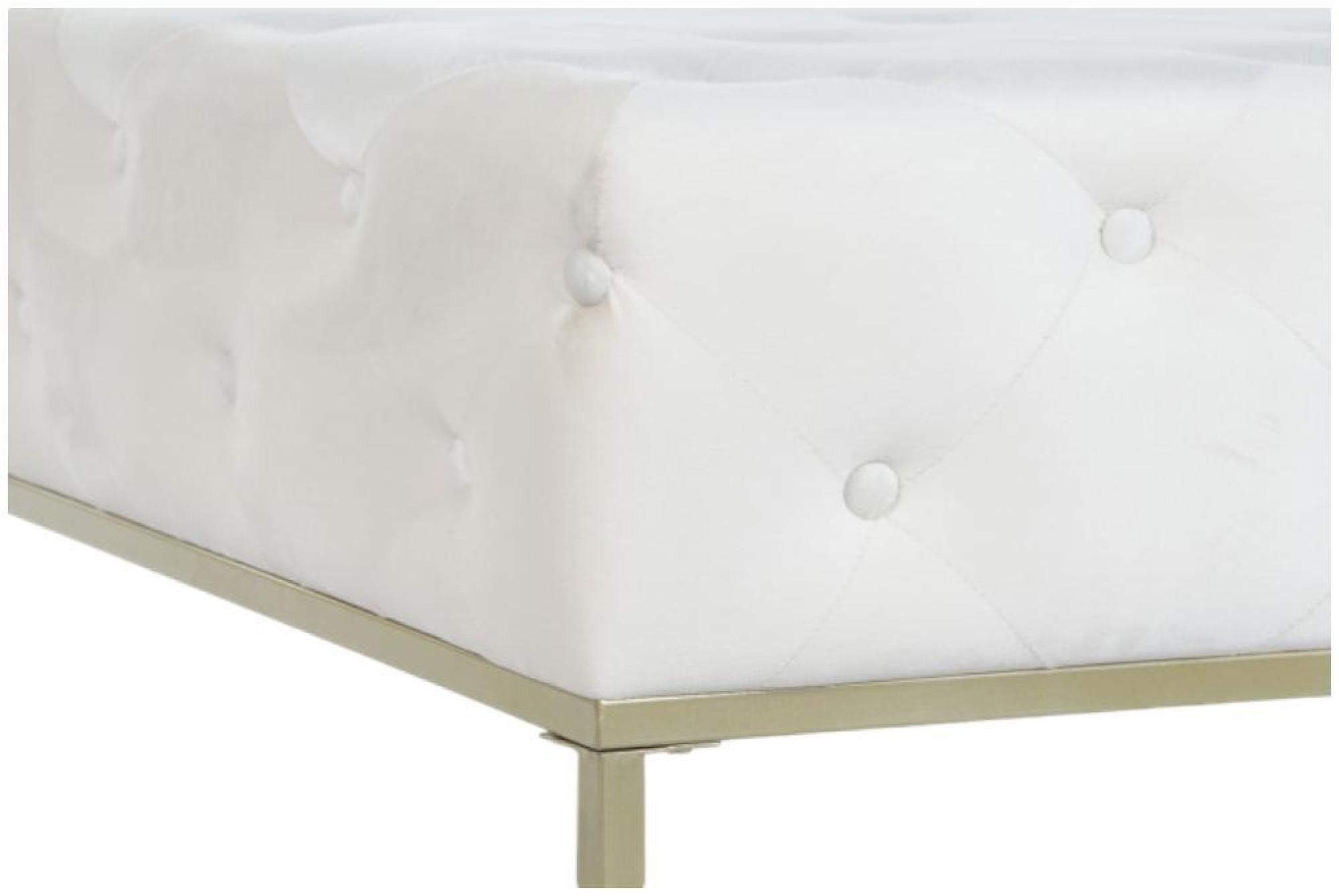 Product photograph of White And Golden Fabric Ottoman Bench from Choice Furniture Superstore.