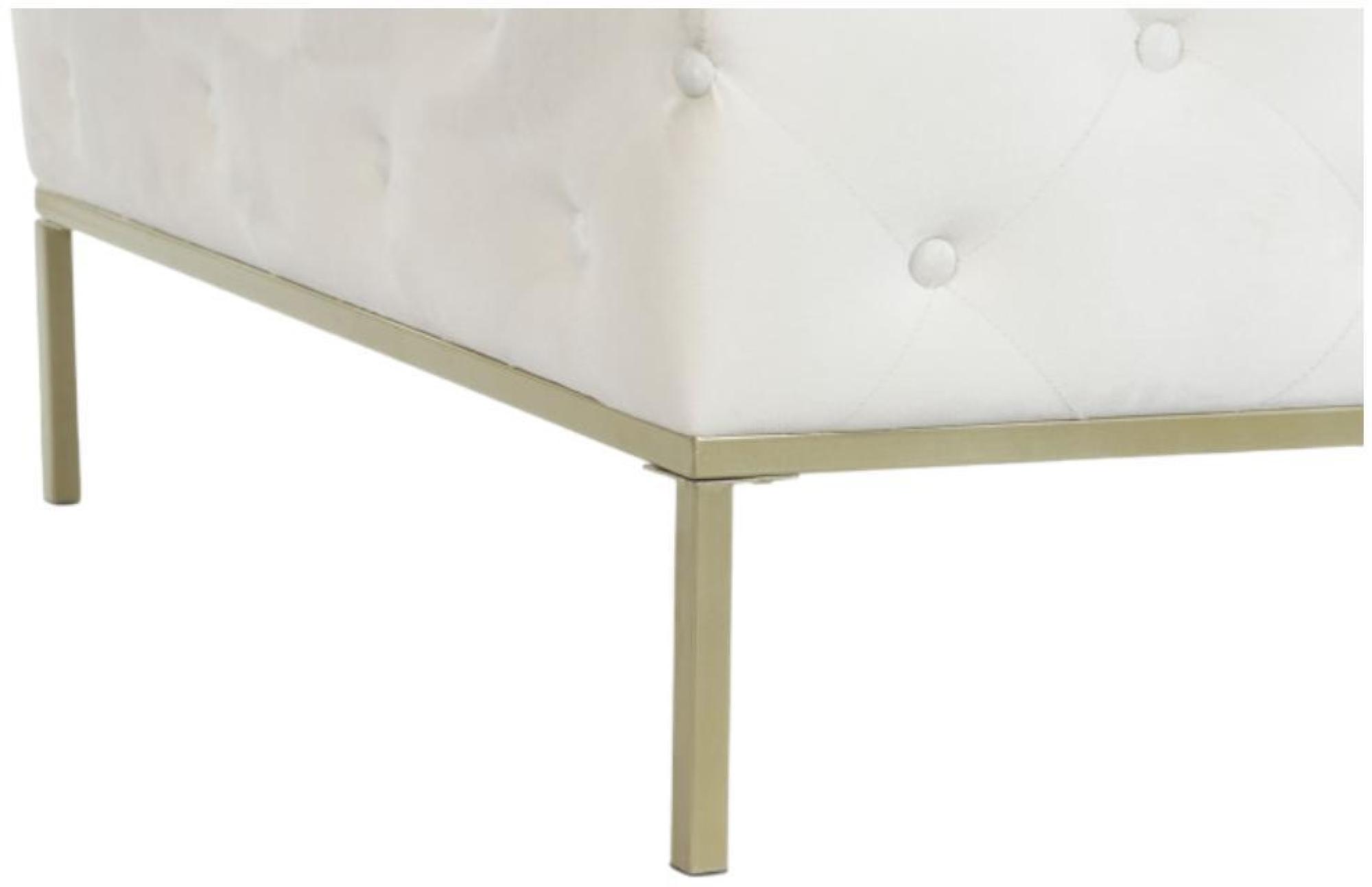 Product photograph of White And Golden Fabric Ottoman Bench from Choice Furniture Superstore.