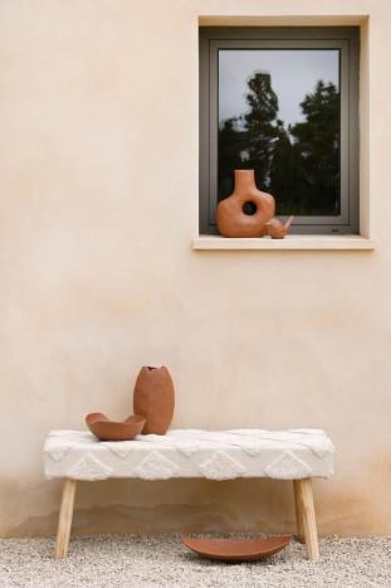 Product photograph of White And Brown Fabric Bench from Choice Furniture Superstore.