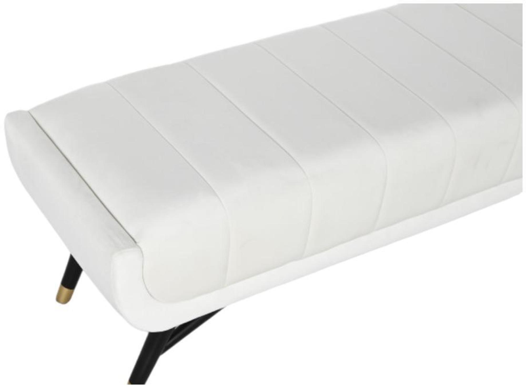 Product photograph of White And Black Fabric Bench from Choice Furniture Superstore.