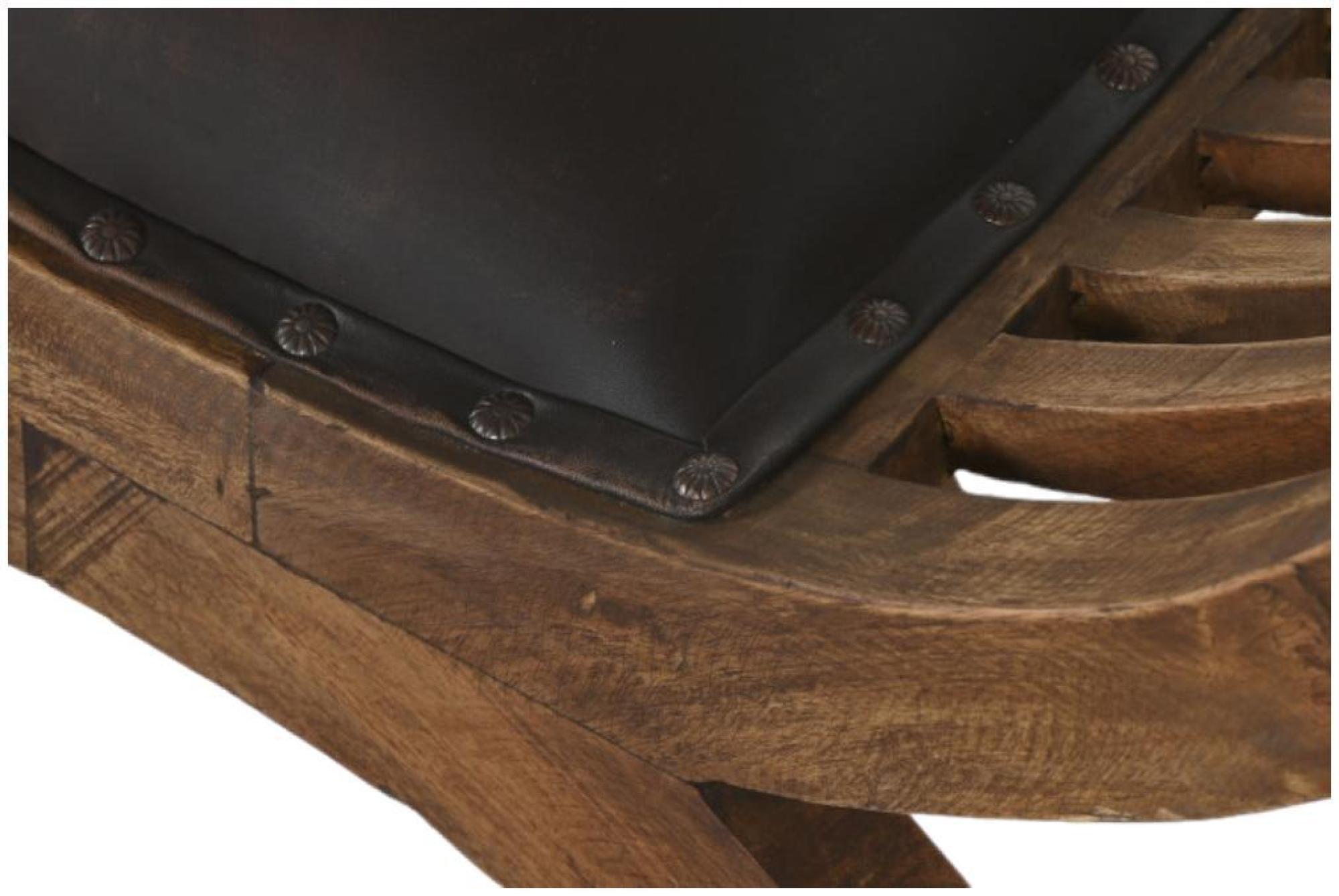 Product photograph of Dark Brown Leather Bench from Choice Furniture Superstore.