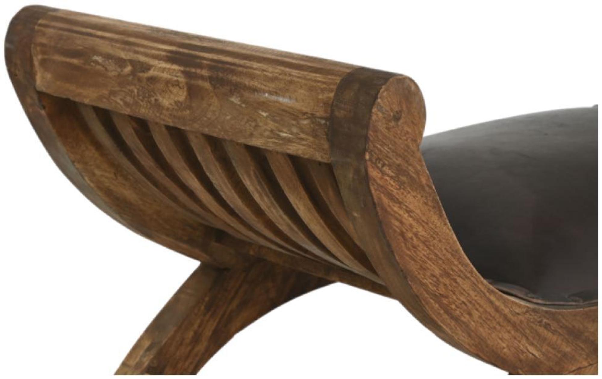 Product photograph of Dark Brown Leather Bench from Choice Furniture Superstore.
