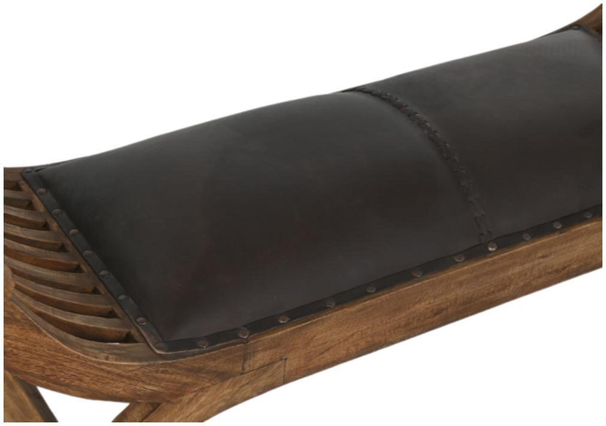 Product photograph of Dark Brown Leather Bench from Choice Furniture Superstore.