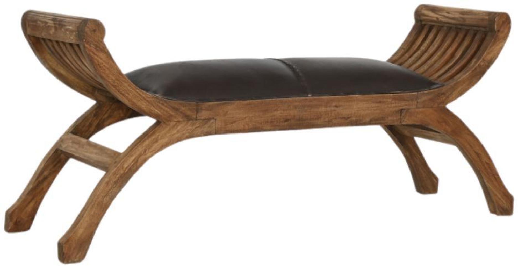 Product photograph of Dark Brown Leather Bench from Choice Furniture Superstore.