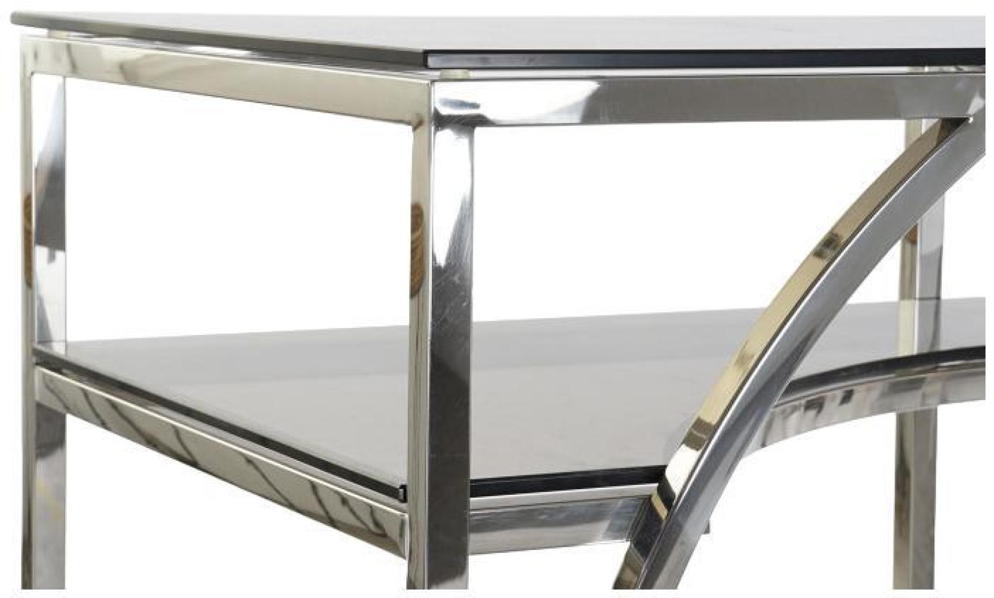 Product photograph of Yanam Silver And Glass Console Table from Choice Furniture Superstore.