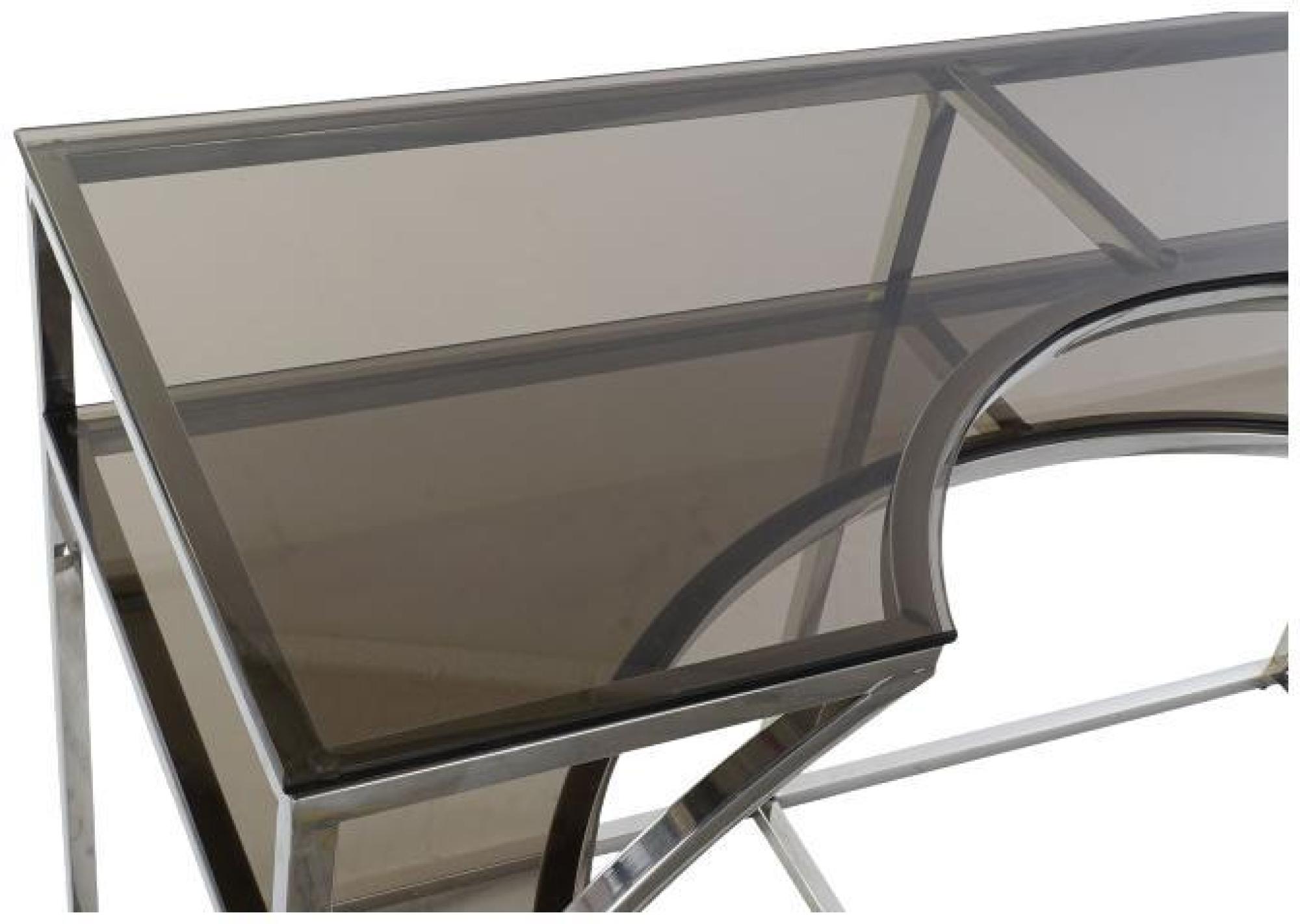 Product photograph of Yanam Silver And Glass Console Table from Choice Furniture Superstore.