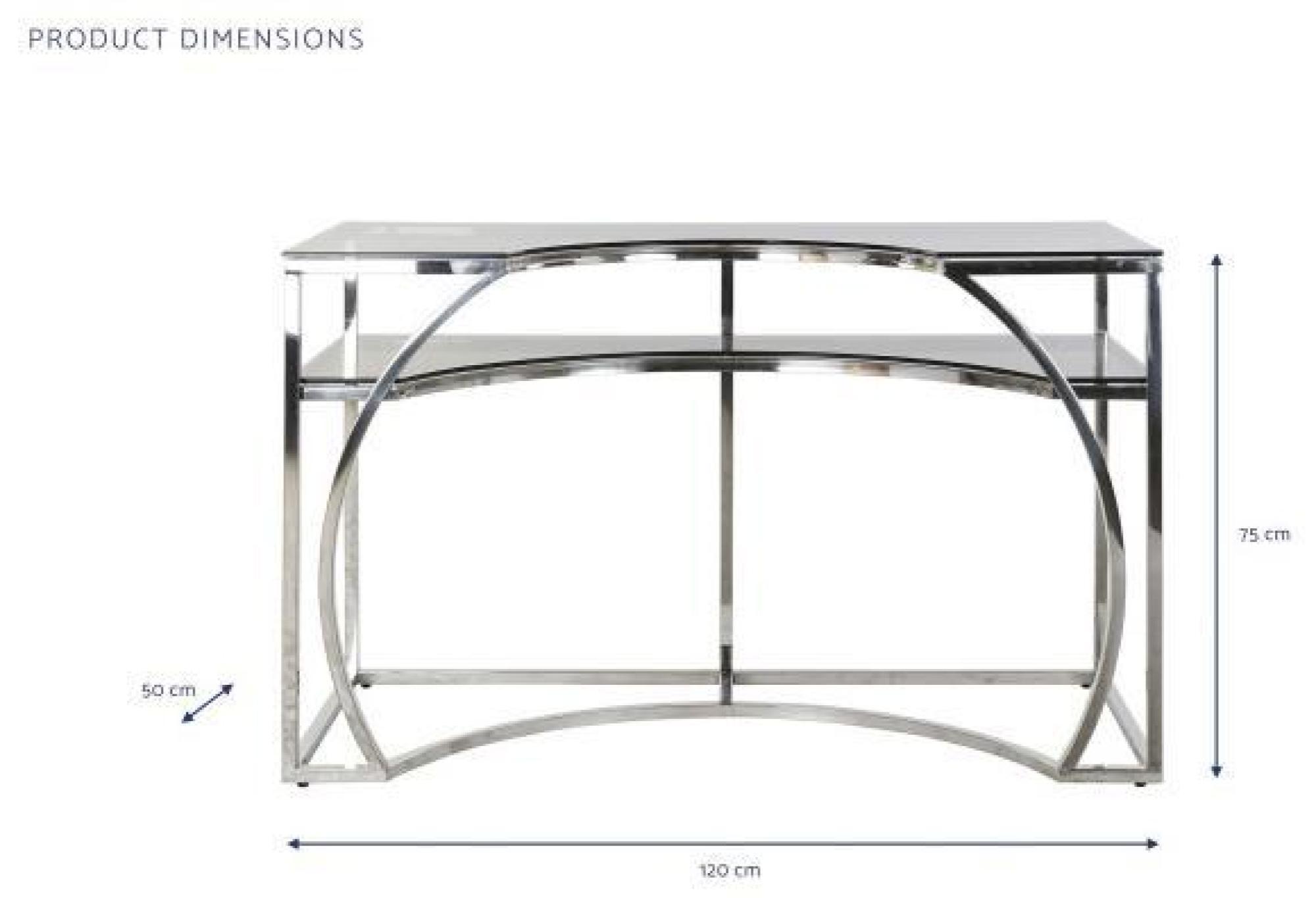 Product photograph of Yanam Silver And Glass Console Table from Choice Furniture Superstore.