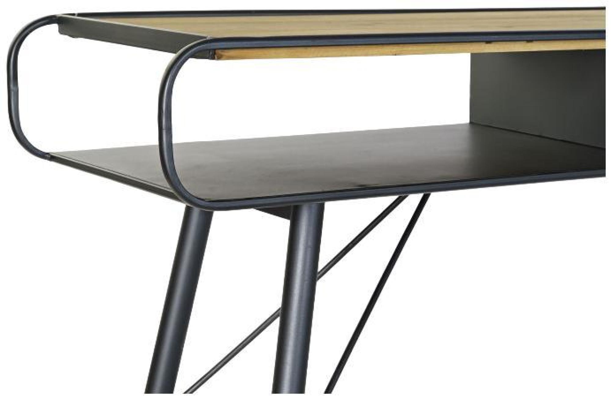 Product photograph of Indo Industrial Style Black Metal Curved Console Table from Choice Furniture Superstore.