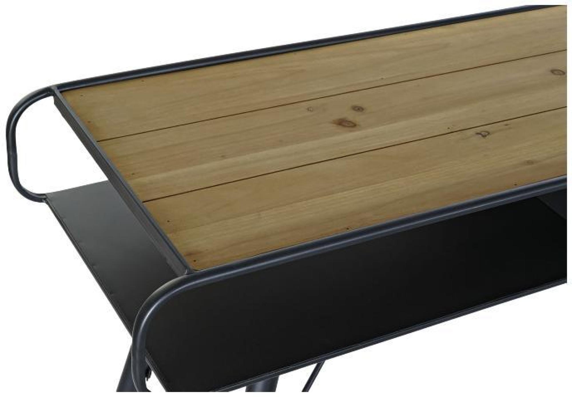 Product photograph of Indo Industrial Style Black Metal Curved Console Table from Choice Furniture Superstore.
