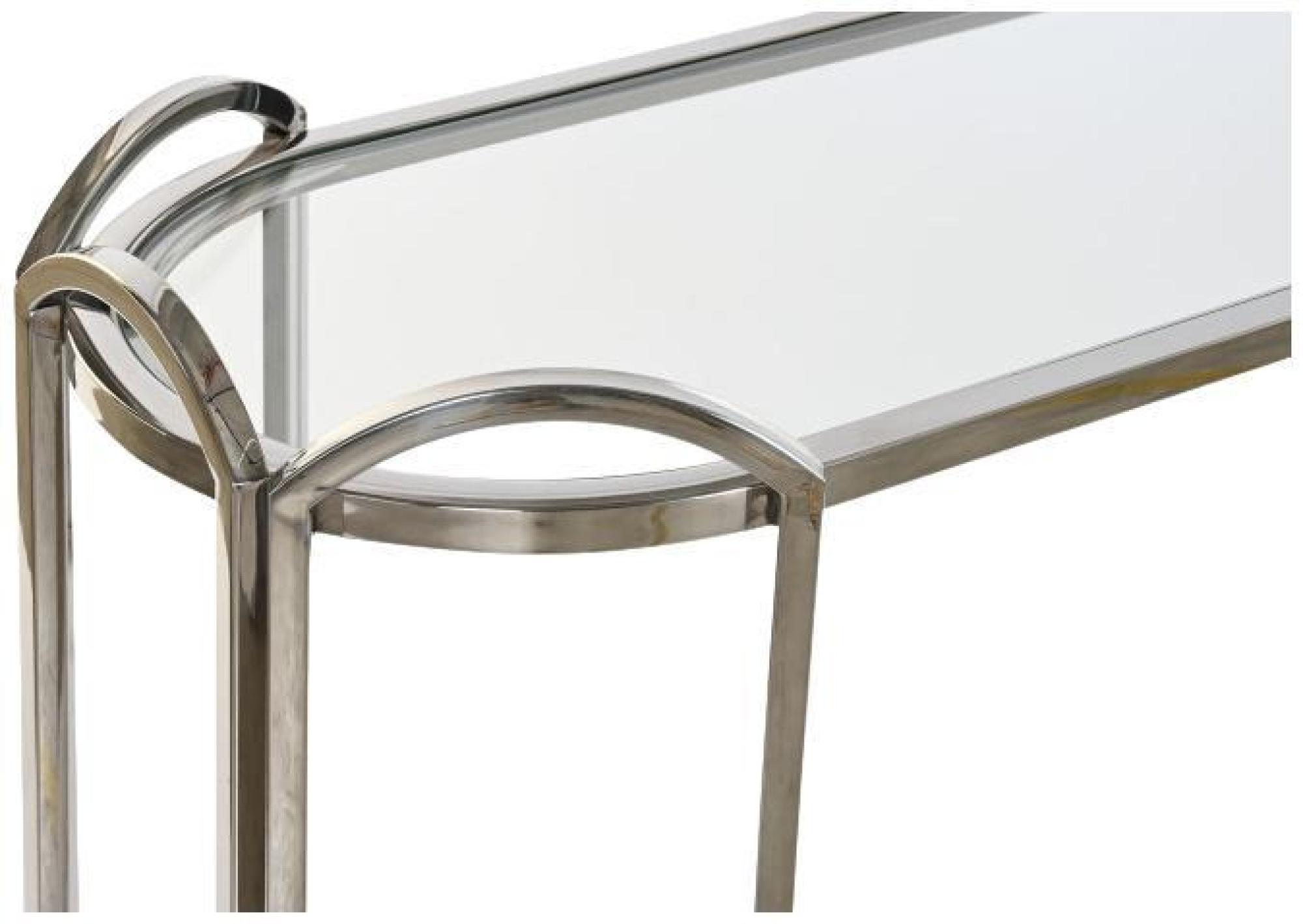 Product photograph of Modern Silver Metal Console Table from Choice Furniture Superstore.