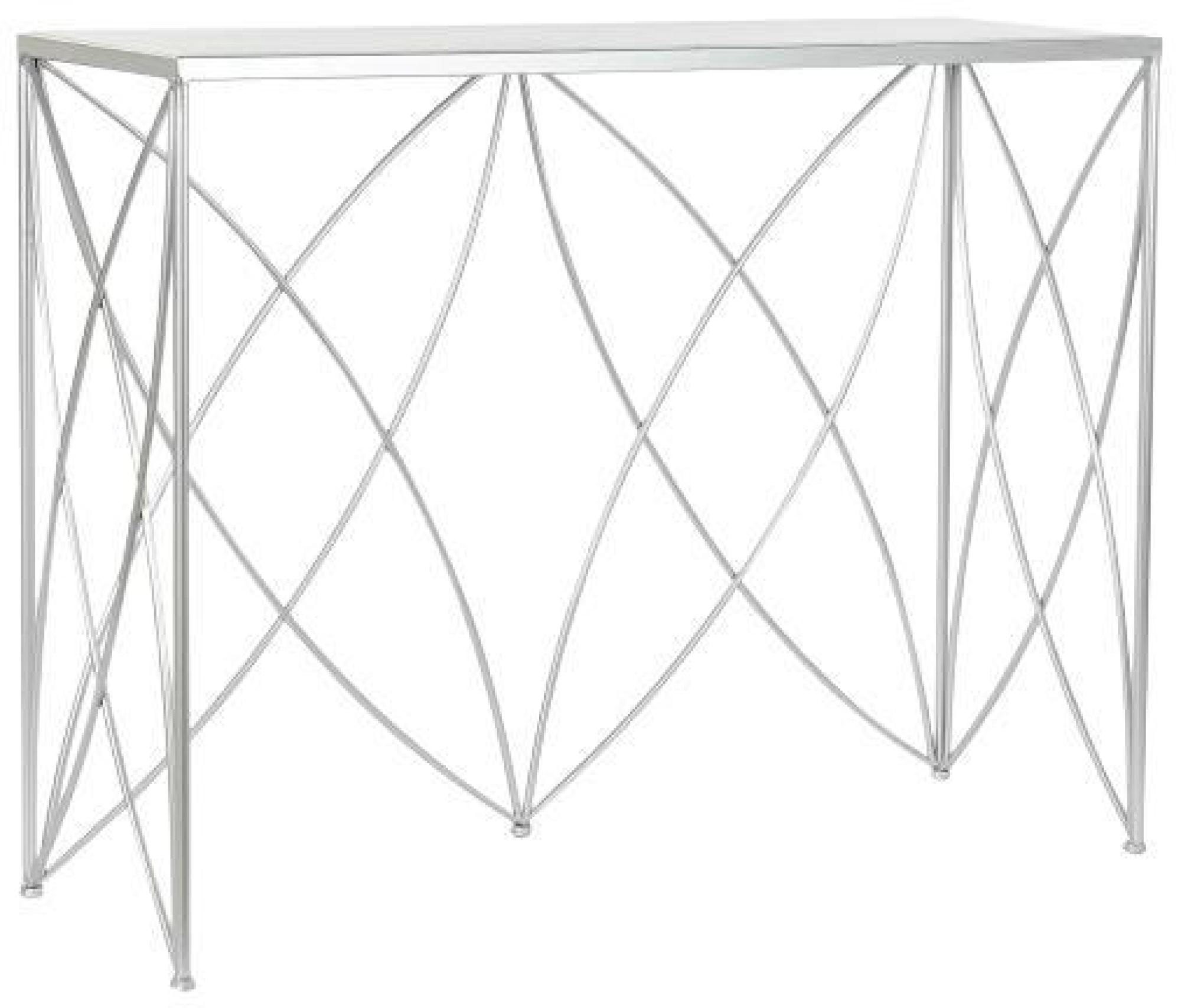 Product photograph of Chic White Marble Top And Silver Metal 100cm Console Table from Choice Furniture Superstore.