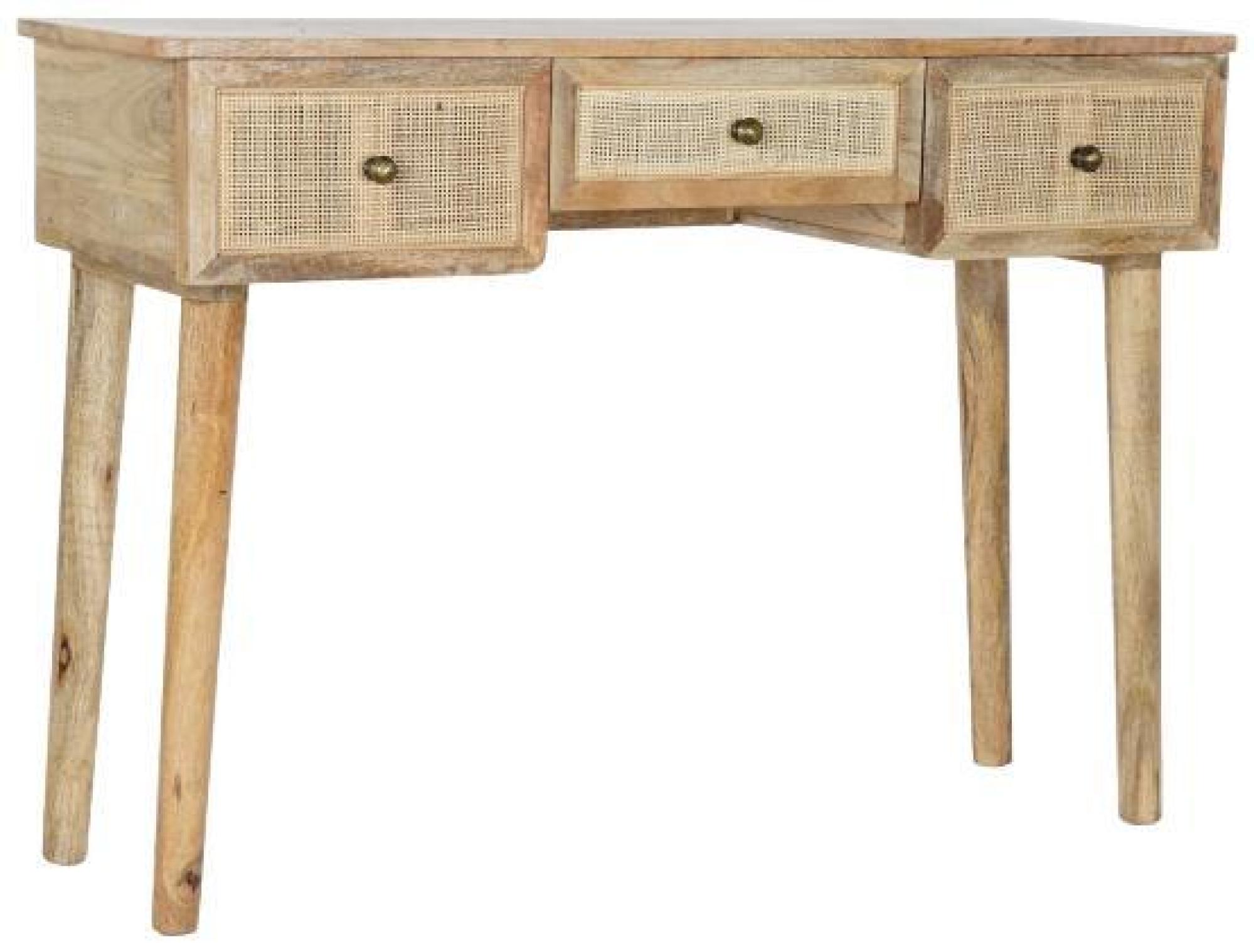 Product photograph of Mango Wood 3 Drawer Console Table from Choice Furniture Superstore.