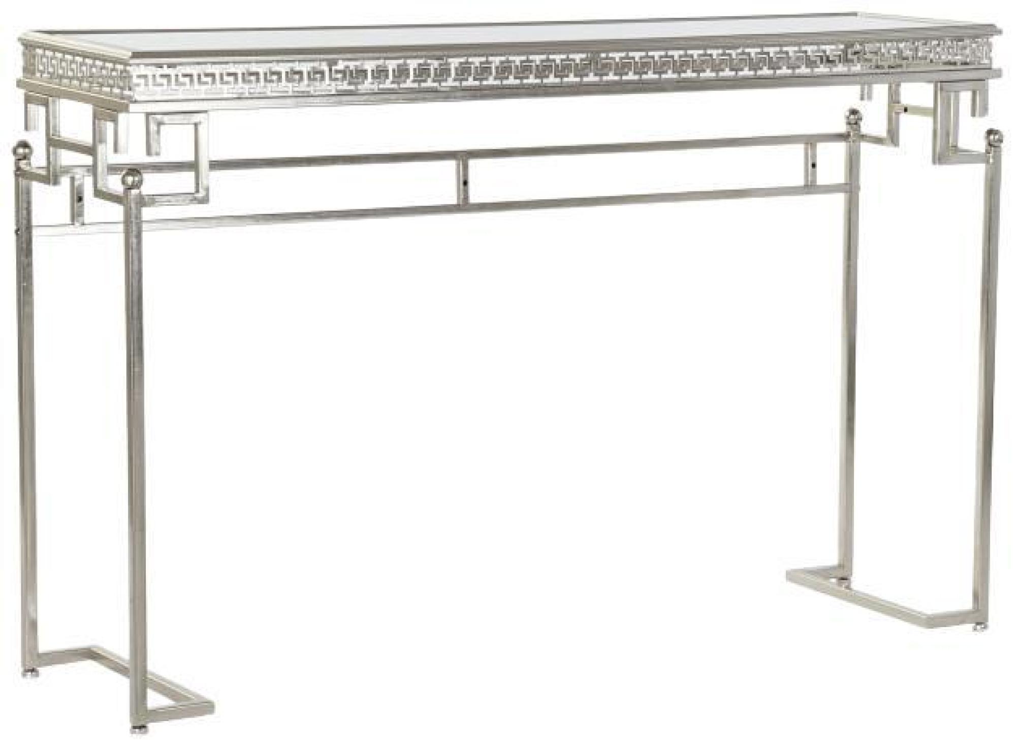 Product photograph of Glam Silver Metal Aged Console Table from Choice Furniture Superstore.