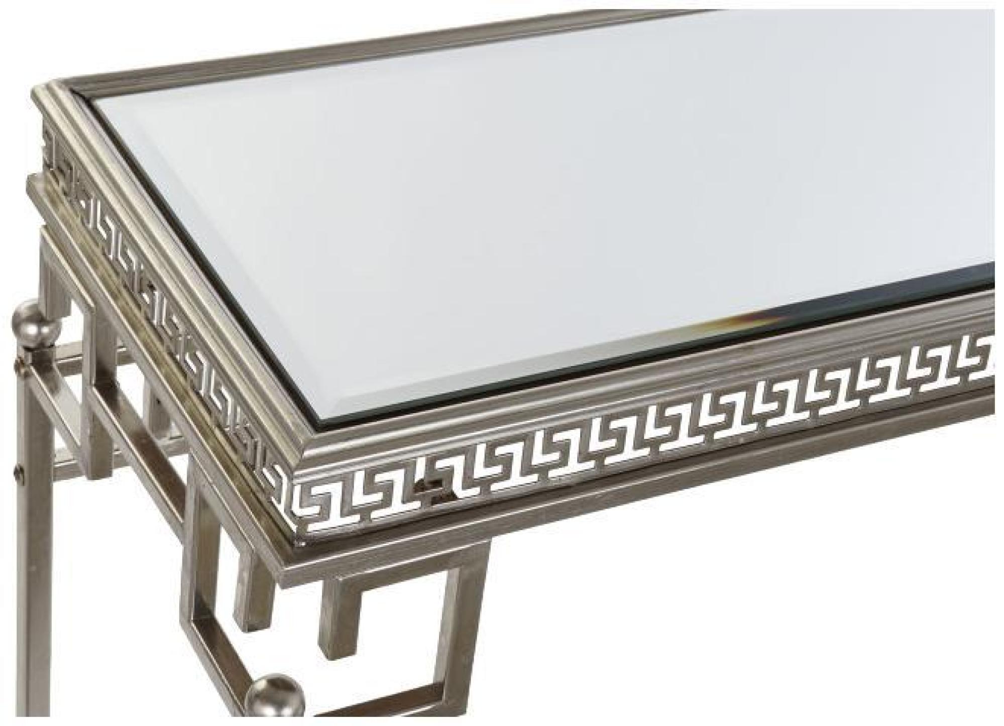 Product photograph of Glam Silver Metal Aged Console Table from Choice Furniture Superstore.