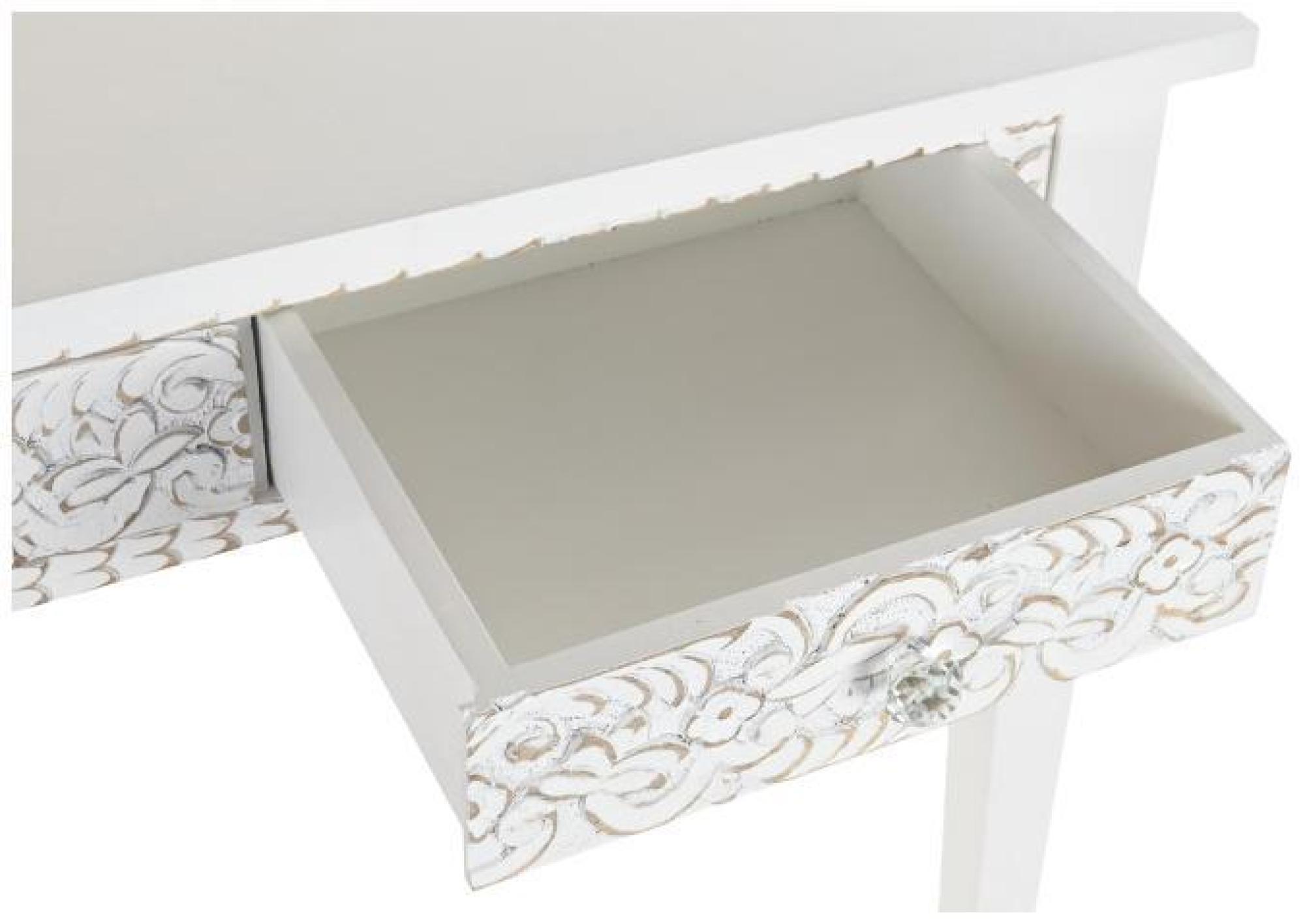 Product photograph of Bliss White Mango Wood 2 Drawer Console Table from Choice Furniture Superstore.