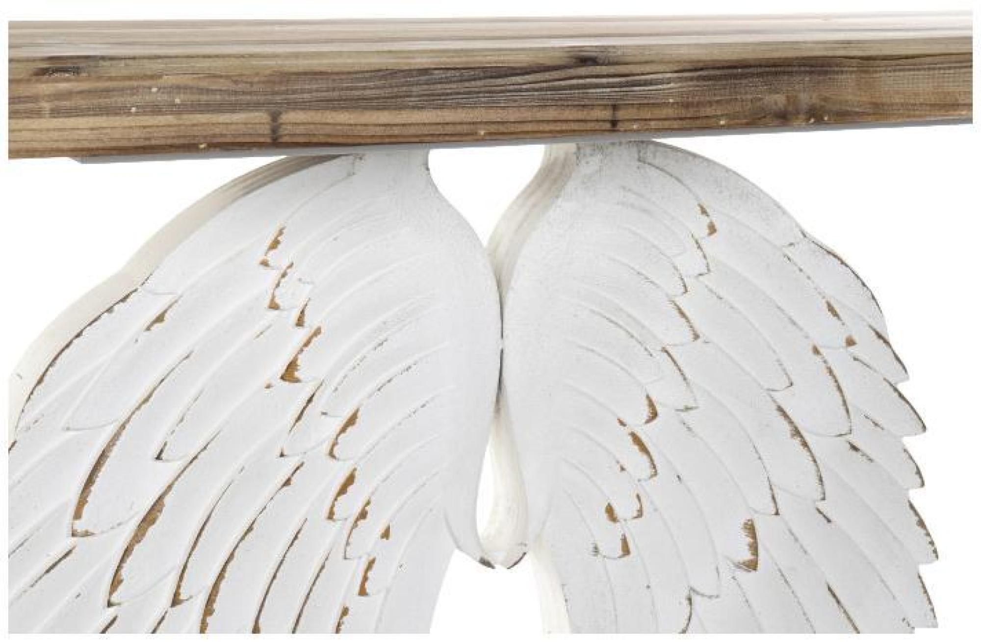 Product photograph of Neoclassic White Aged Wing Console Table from Choice Furniture Superstore.