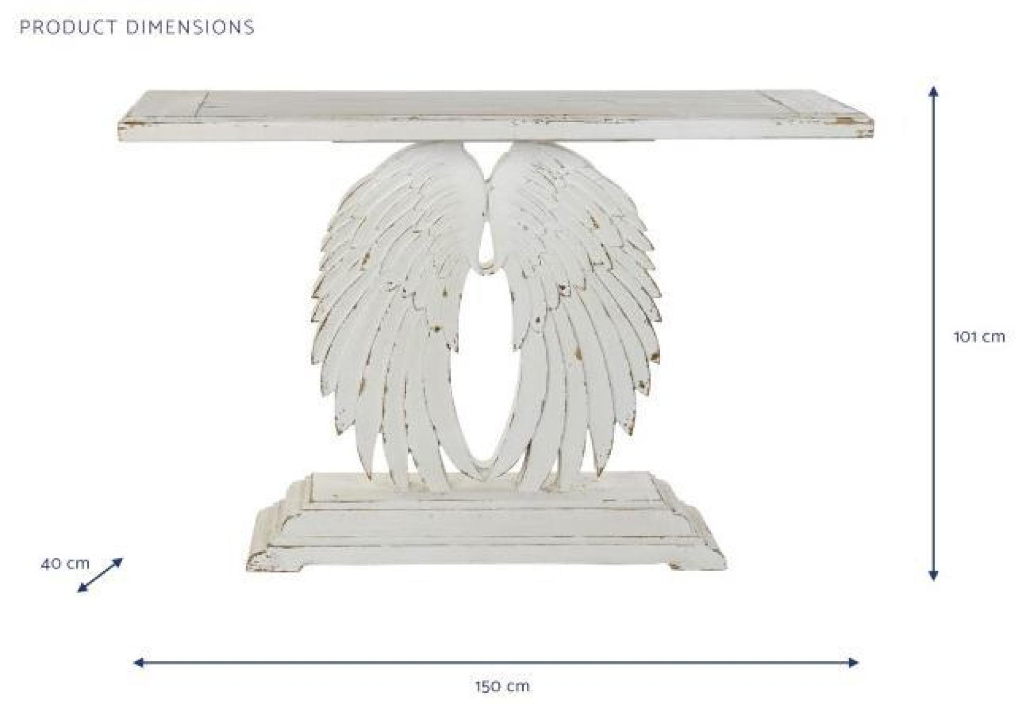 Product photograph of Neoclassic White Aged Wing Console Table from Choice Furniture Superstore.