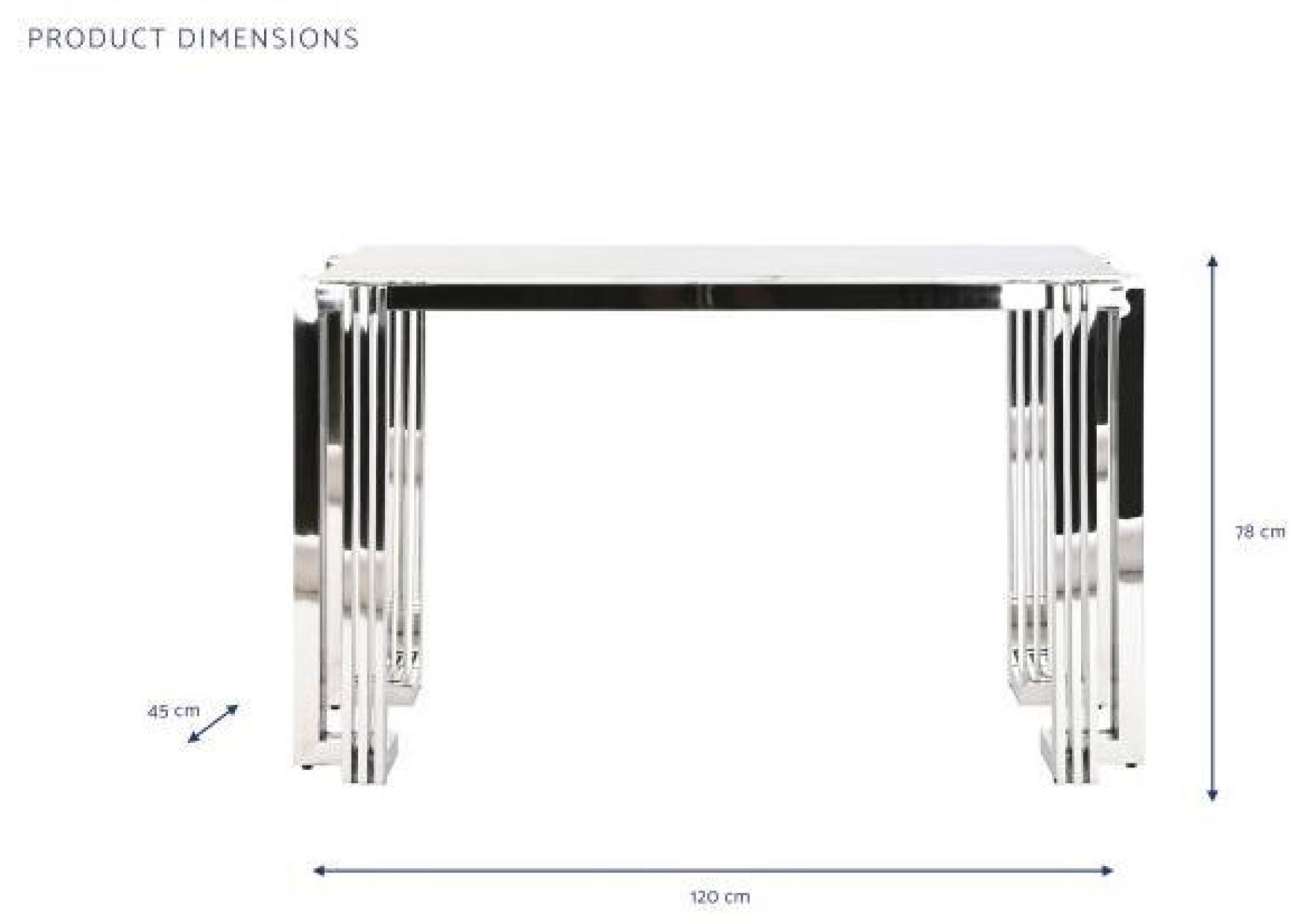 Product photograph of Modern Glass And Chrome Console Table from Choice Furniture Superstore.